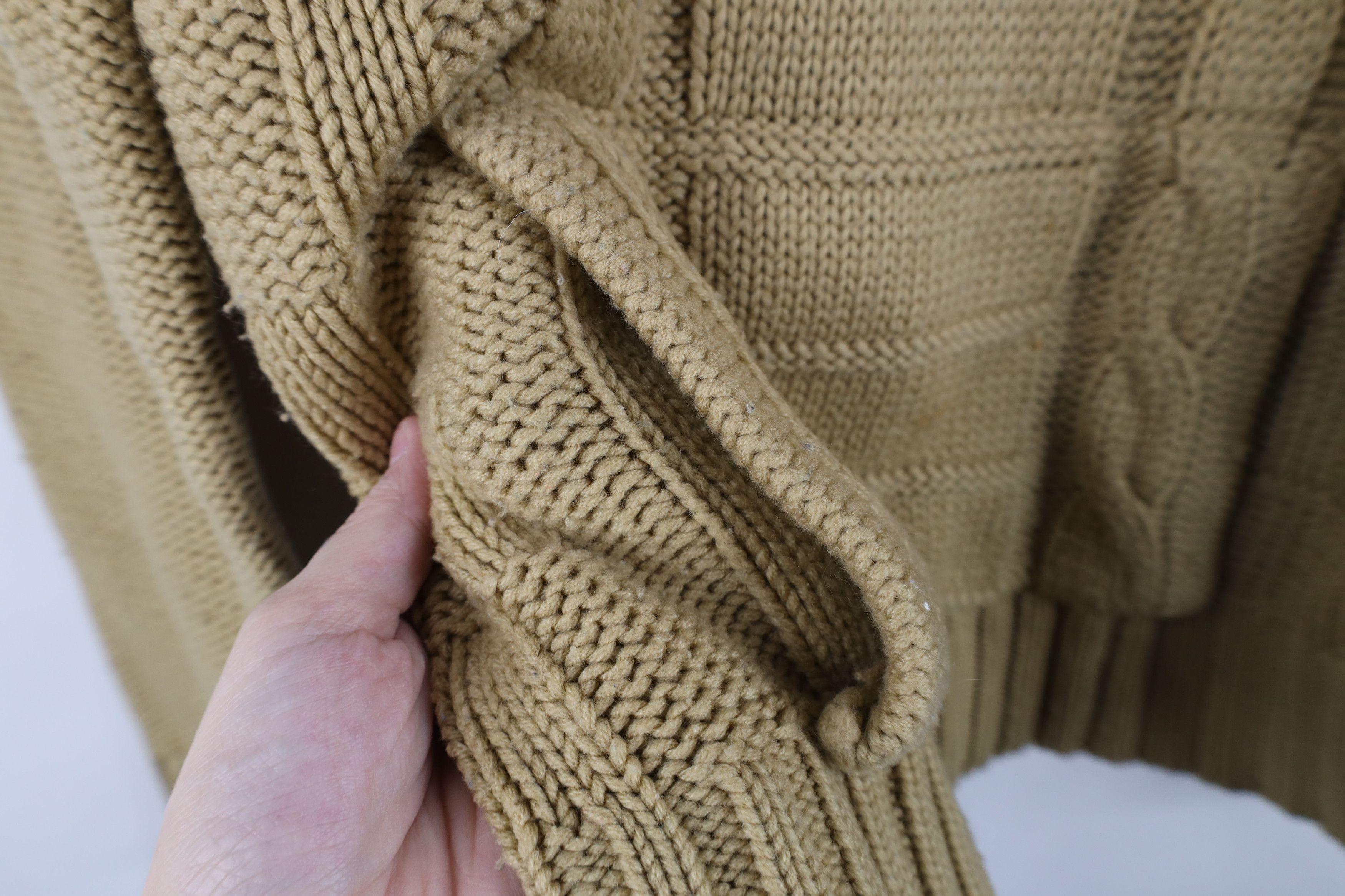 Vintage Vintage 90s Streetwear Ribbed Cable Knit Hoodie Sweater Size M / US 6-8 / IT 42-44 - 5 Thumbnail