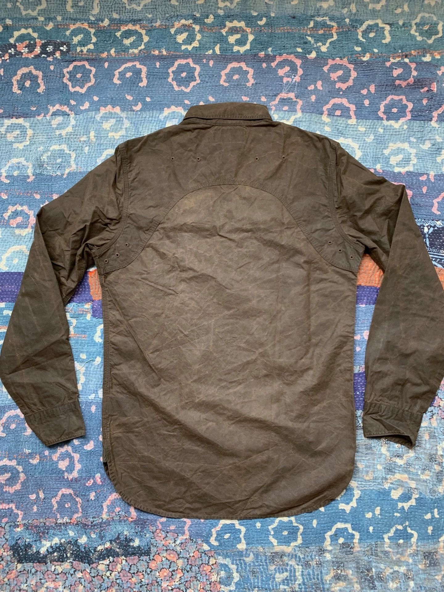 RRL Ralph Lauren RRL Oil Wax Washed Distressed Cotton Shirt S Armpit Vents Size US S / EU 44-46 / 1 - 2 Thumbnail