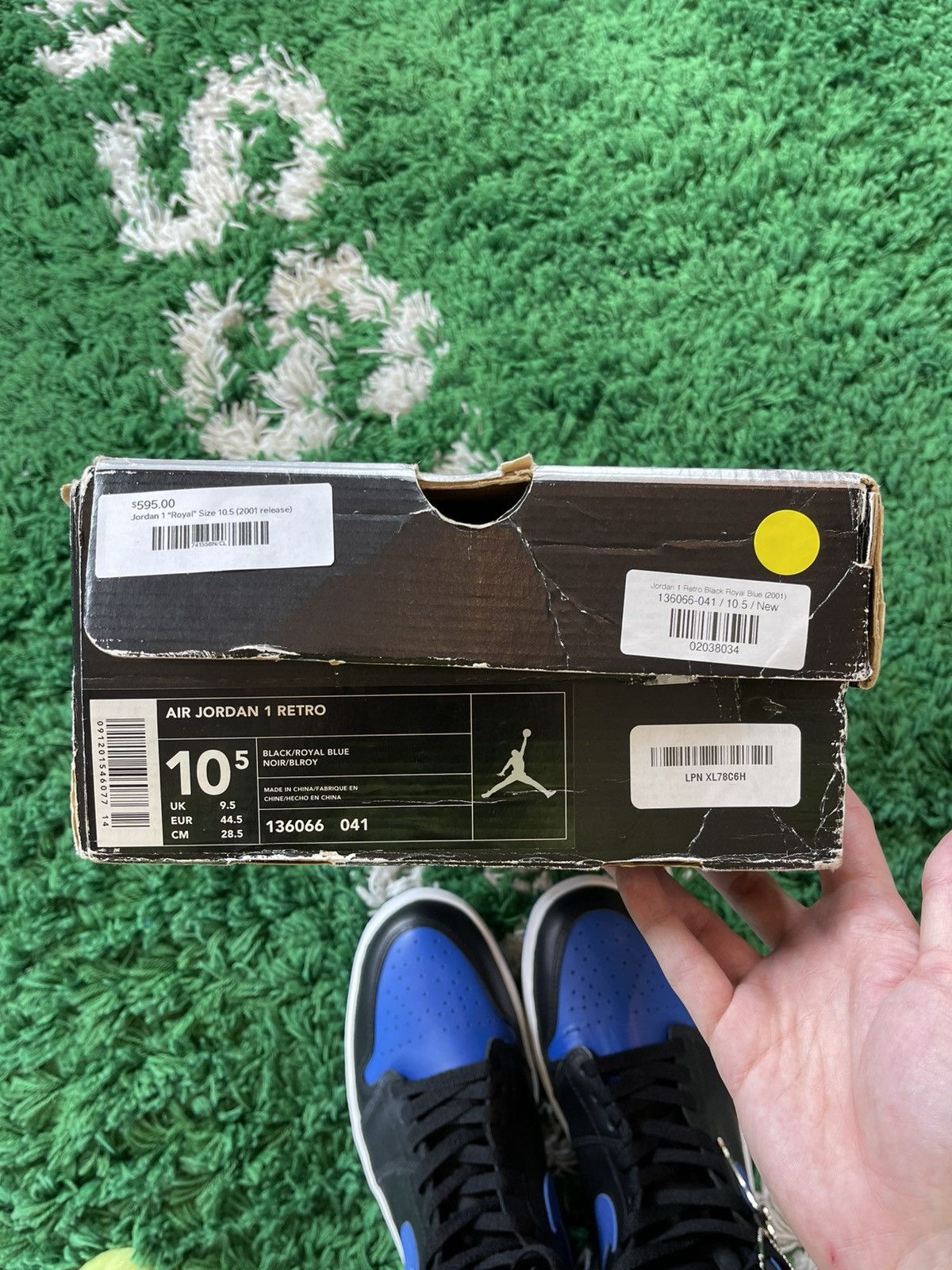 Jordan Brand × Nike [BRAND NEW] 2001 Jordan 1 High Black Royal Blue Size US 10.5 / EU 43-44 - 8 Thumbnail