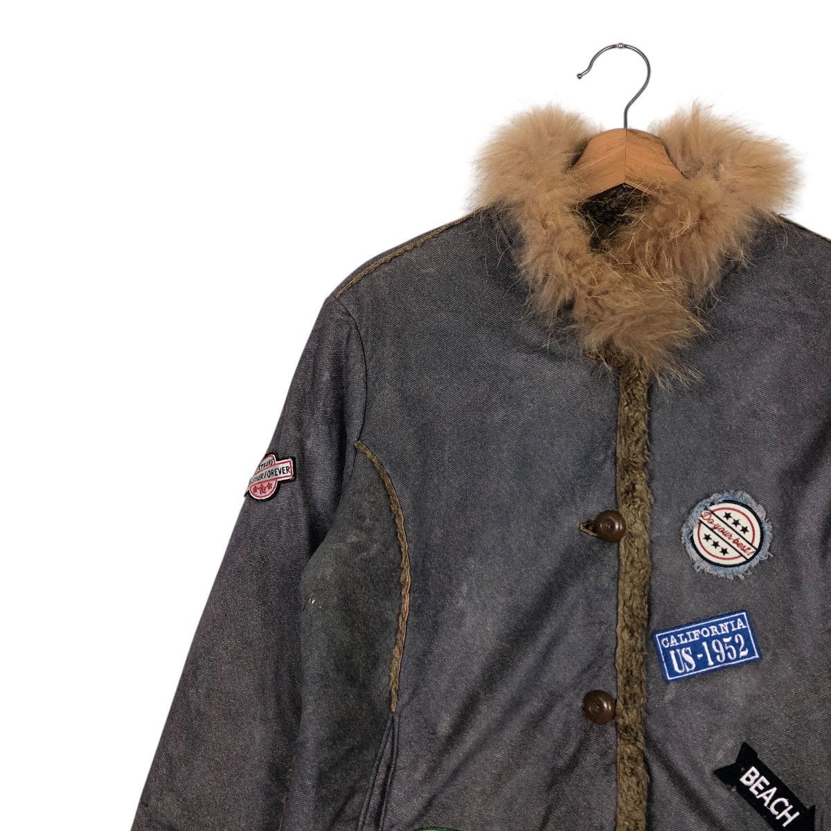 Japanese Brand Vintage Bignami Italy Shearling Patchwork Moto Jacket Size M / US 6-8 / IT 42-44 - 8 Thumbnail
