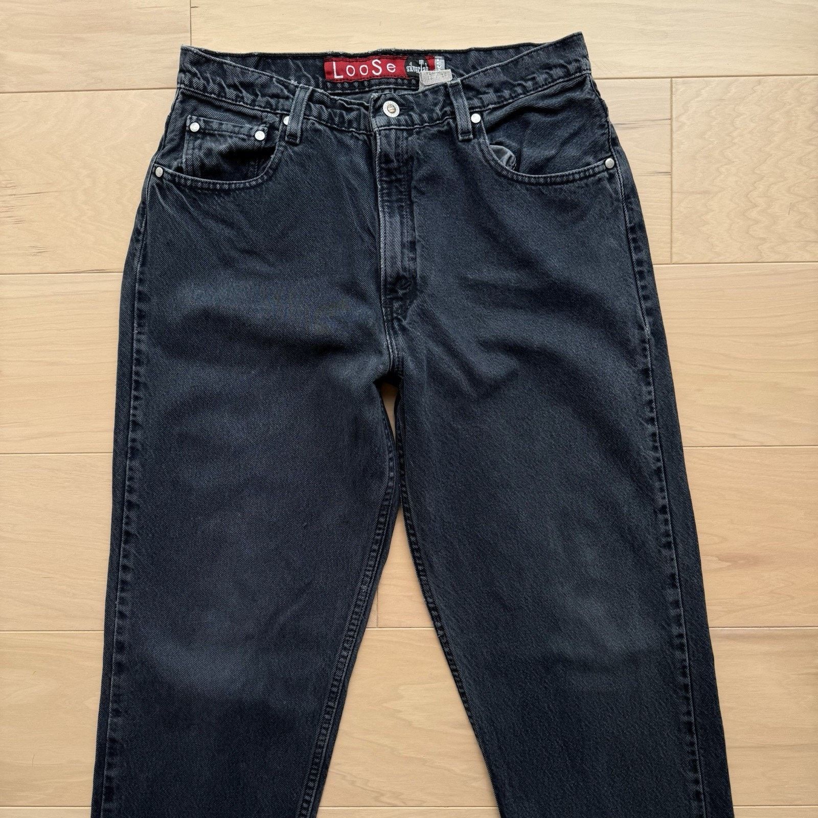 Levi's × Vintage Vintage Levis Silver Tab Jeans 31 Black 90s Baggy Denim Size US 31 - 3 Thumbnail