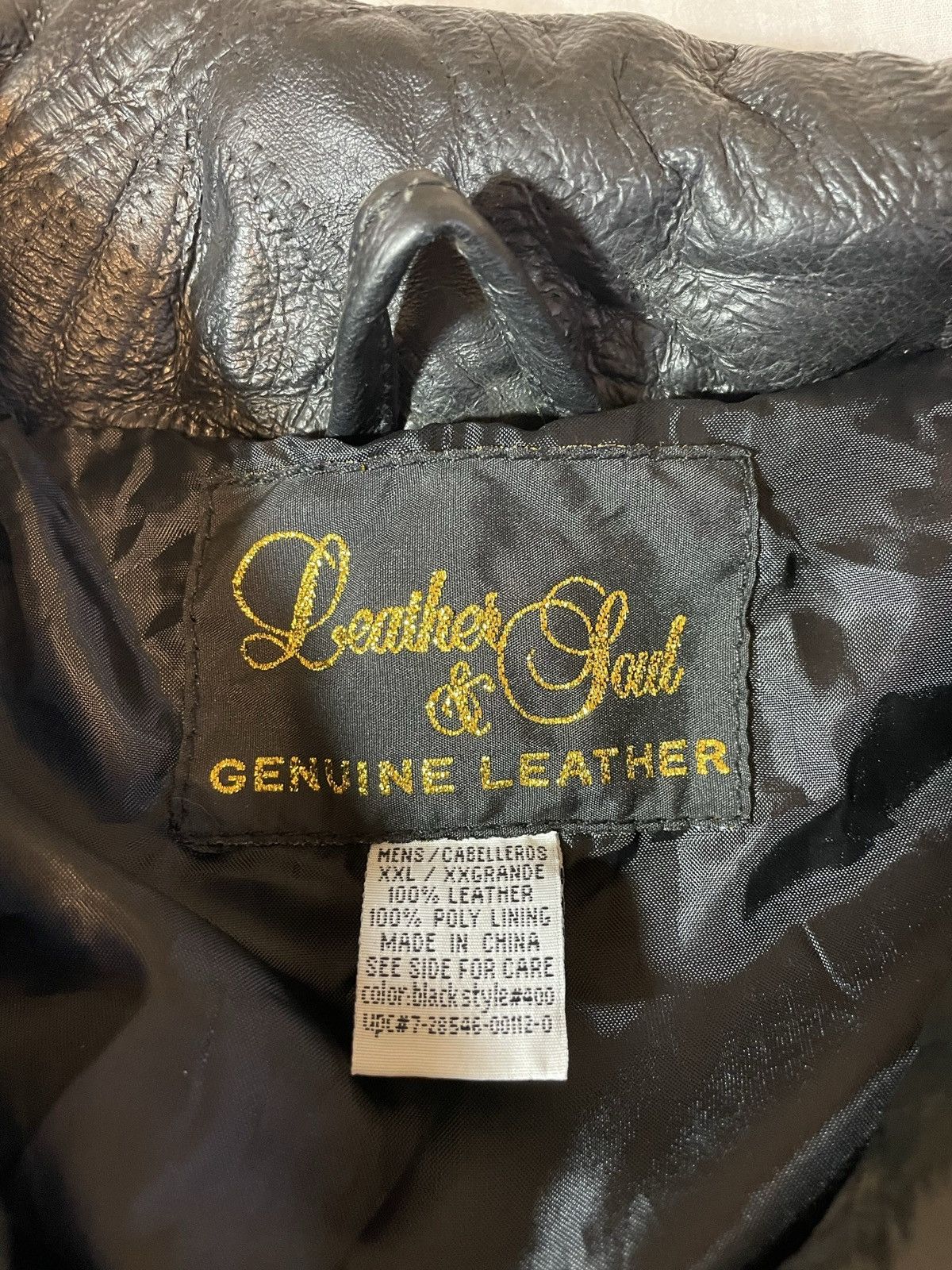 Leather Soul Genuine Black Leather Biker Jacket XXL