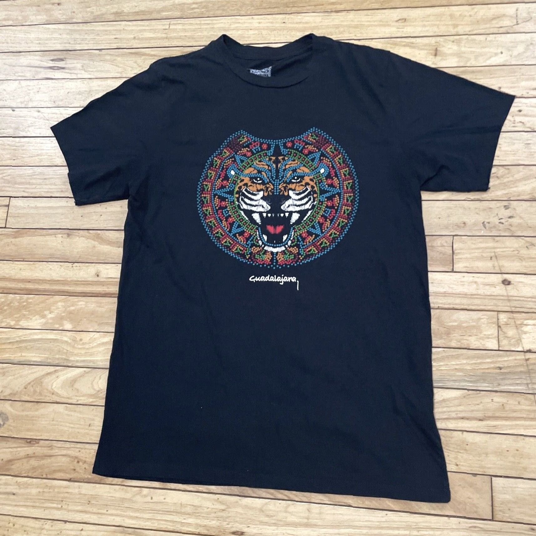 Vintage La Llorona Tiger Print Shirt Men L Black Tribal Tourism Tee L Size US L / EU 52-54 / 3 - 4 Thumbnail