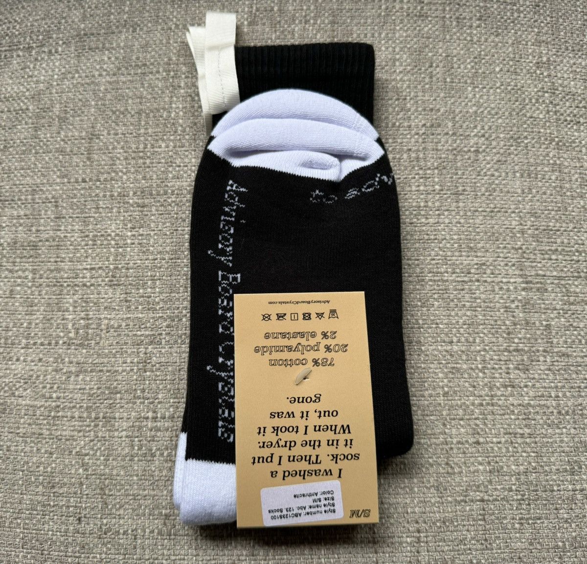 Advisory Board Crystals ITALY MADE ABC Socks Black White ABC. 123 Size ONE SIZE - 2 Thumbnail