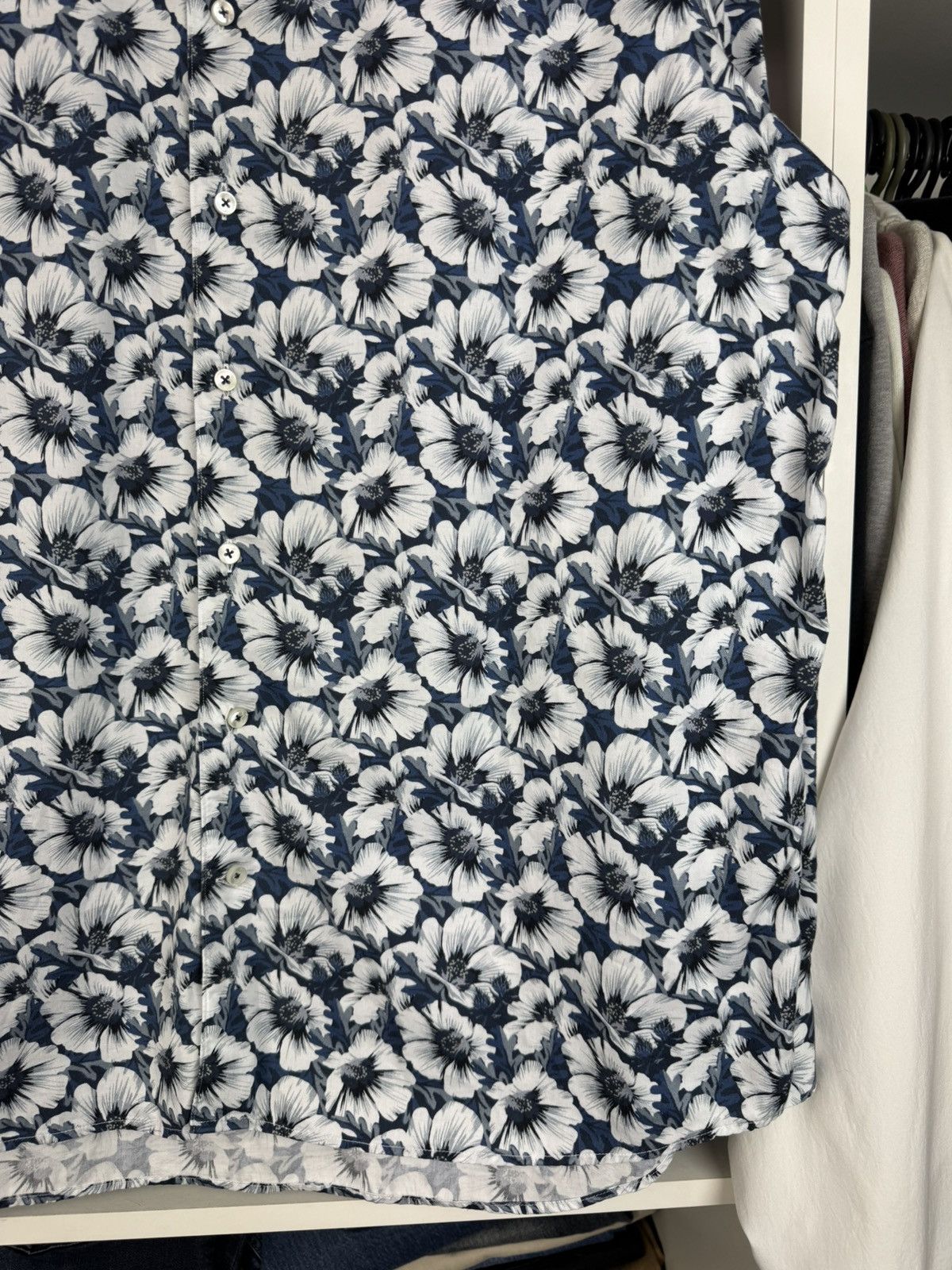 Strenstroms Stenströms Fitted Body Floral Print LS Shirt Size 17.5/44 Size US XL / EU 56 / 4 - 14 Thumbnail