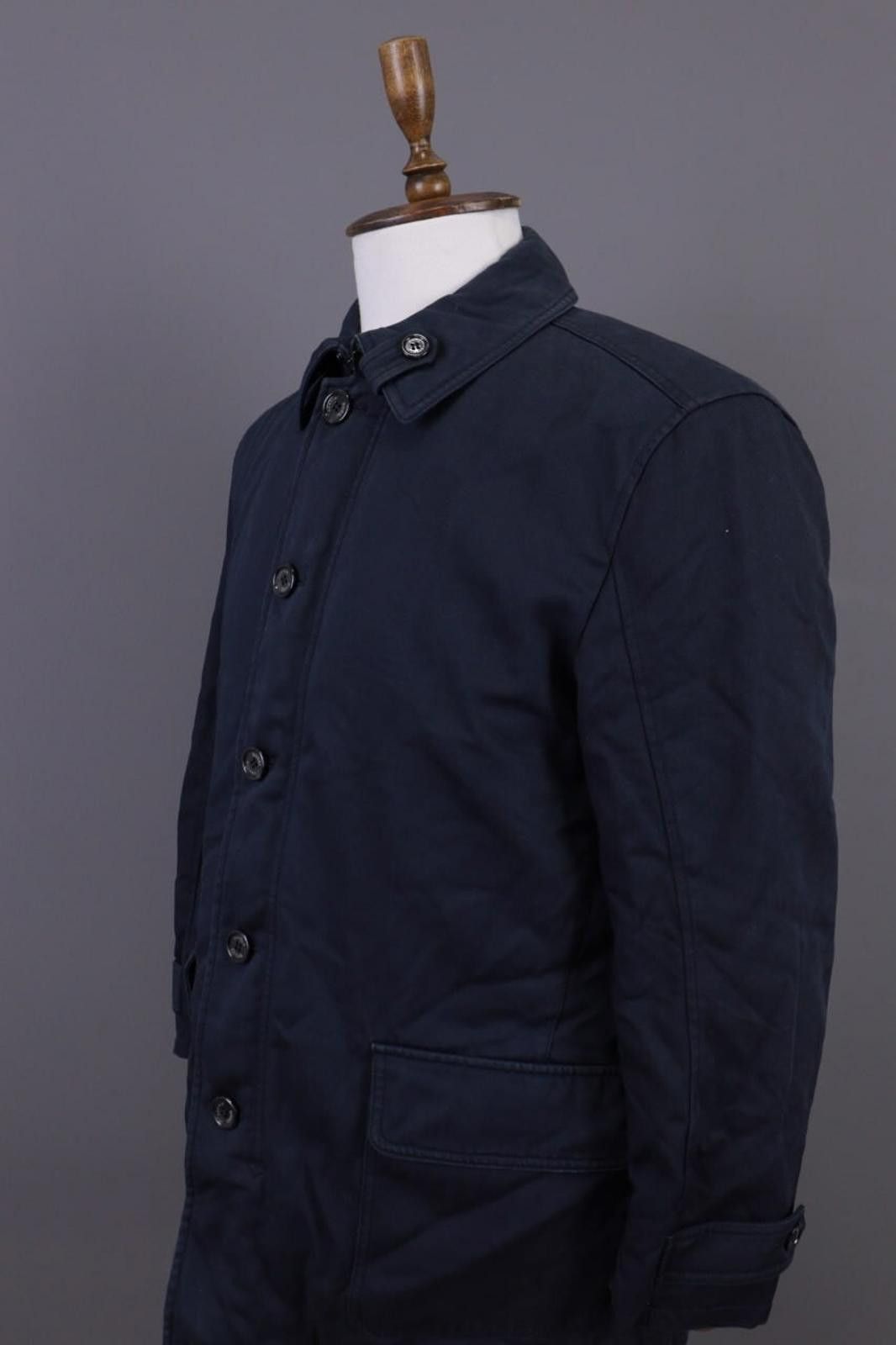 Designer Boggi Milano Blue Button Down Wool Coat Jacket Size 54 Size US M / EU 48-50 / 2 - 8 Thumbnail