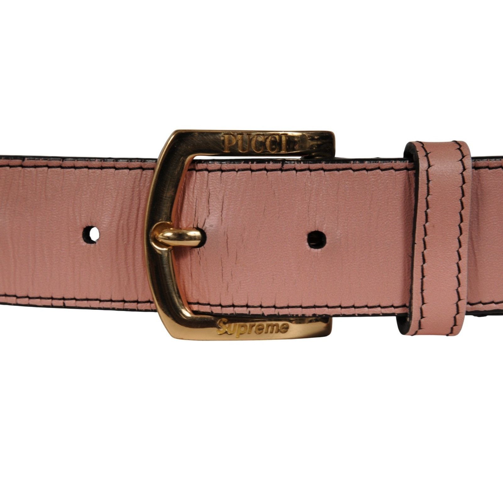 Supreme Emilio Pucci Supreme Logo Leather Belt Dusty Pink Blue Tan Size ONE SIZE - 2 Thumbnail