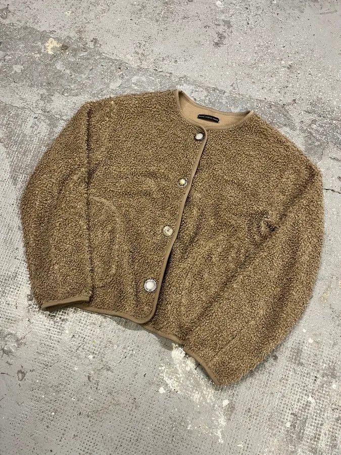 Marithe + Francois Girbaud × Vintage Marithé + François Girbaud Camel Fleece Cardigan Size S / US 4 / IT 40 - 3 Thumbnail
