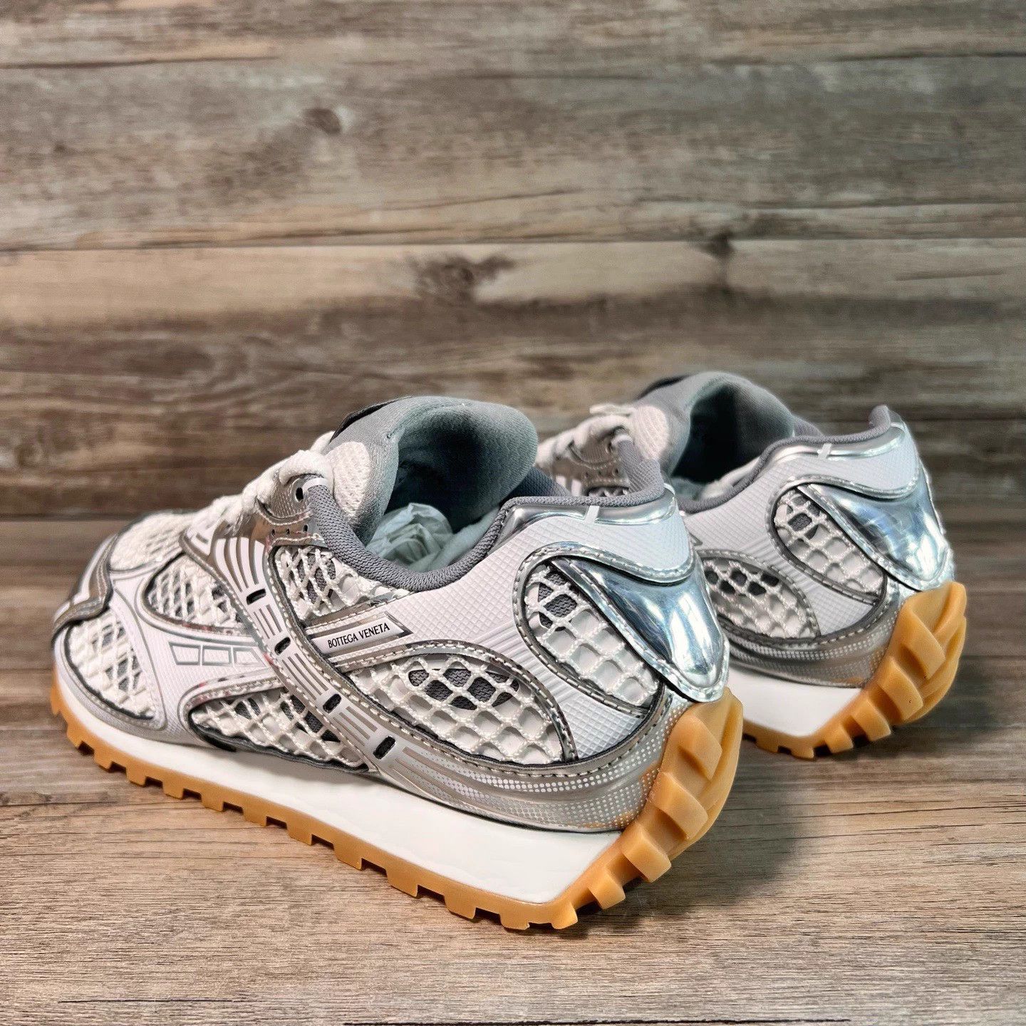 Bottega Veneta BV Orbit Silver Deerupt Trainer Size US 6 / IT 36 - 4 Thumbnail