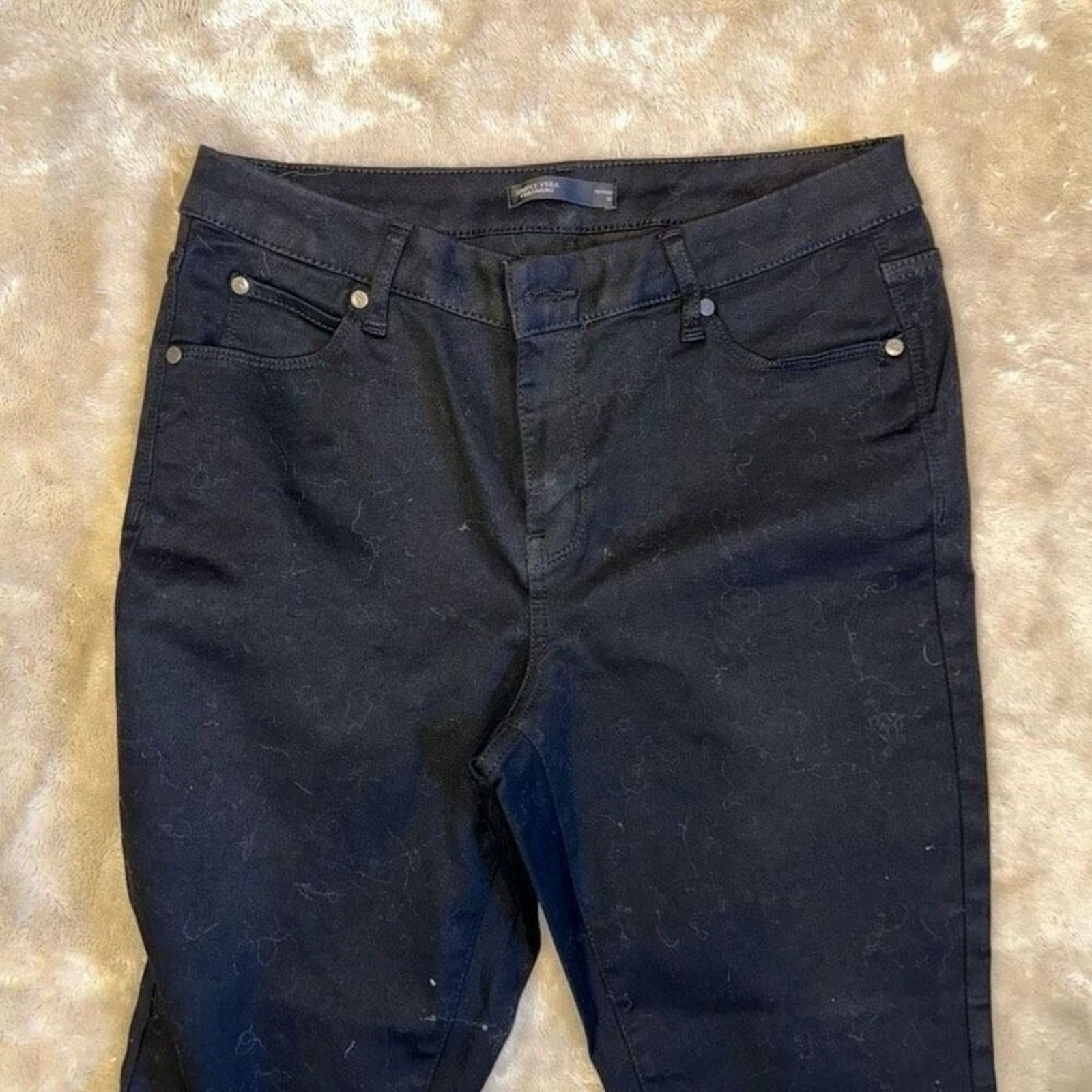 Vera Wang Simply Vera by Vera Wang Skinny Black Jeans | Sz 10 Size 32" / US 10 / IT 46 - 2 Thumbnail