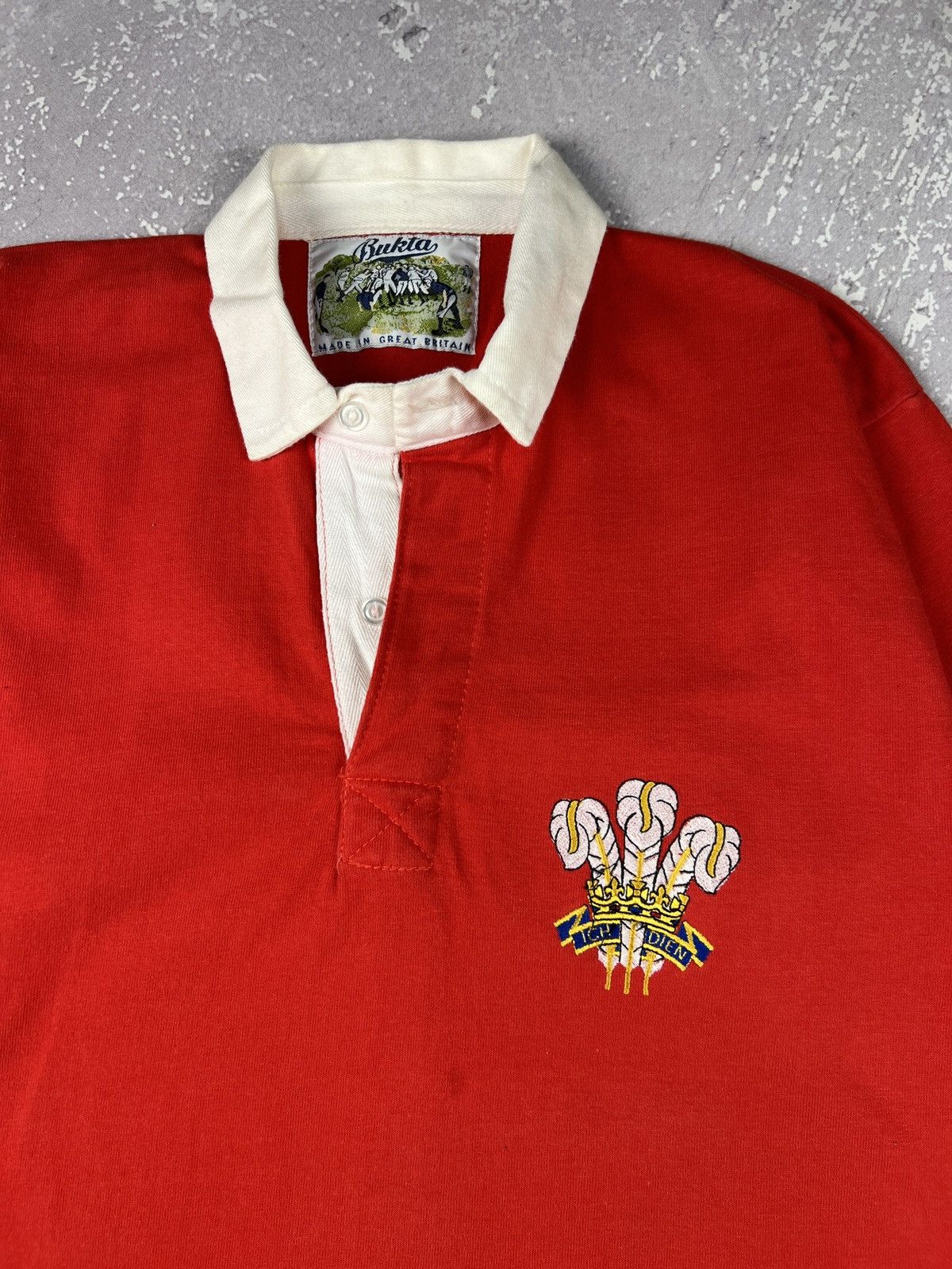 Cotton Traders 1983-89 80s RARE Vintage Wales Ich Dien Rugby Polo Jersey Size US S / EU 44-46 / 1 - 3 Thumbnail