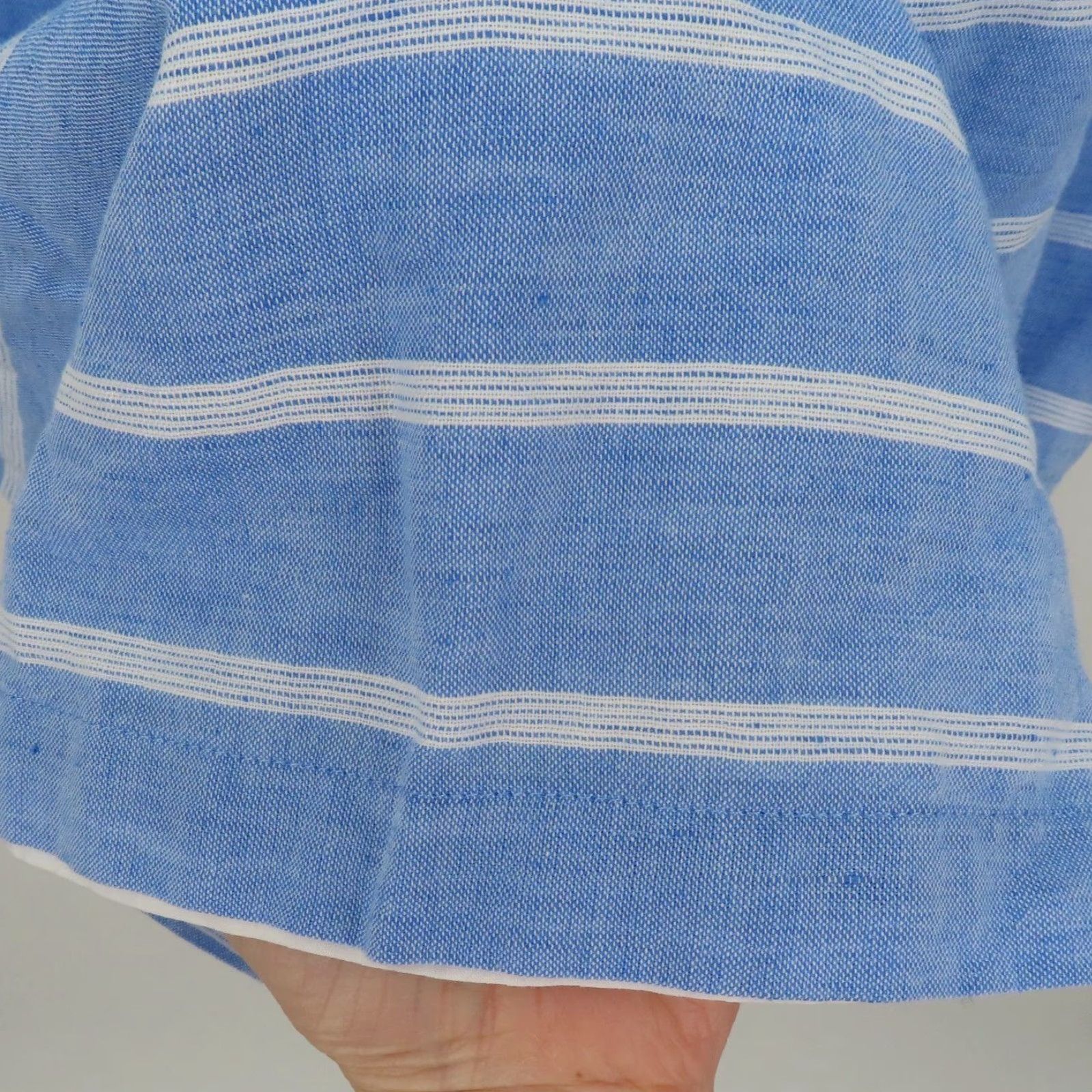 Talbots Talbots Women Dress 8 Blue White Stripe Linen Blend Crochet Tunic Style Sheath Size M / US 6-8 / IT 42-44 - 4 Thumbnail