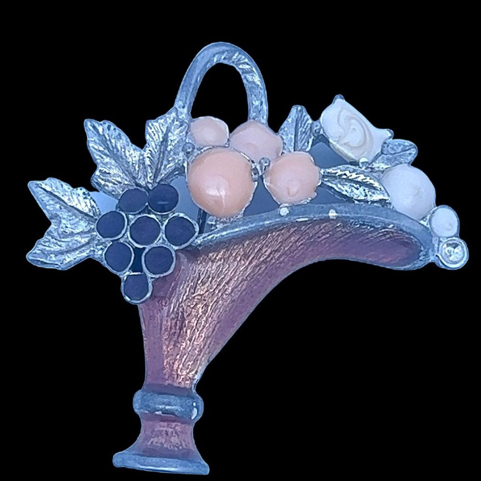 & Other Stories Vintage - Signed - Lia Sophia Basket with Fruit Brooch Size ONE SIZE - 1 Thumbnail
