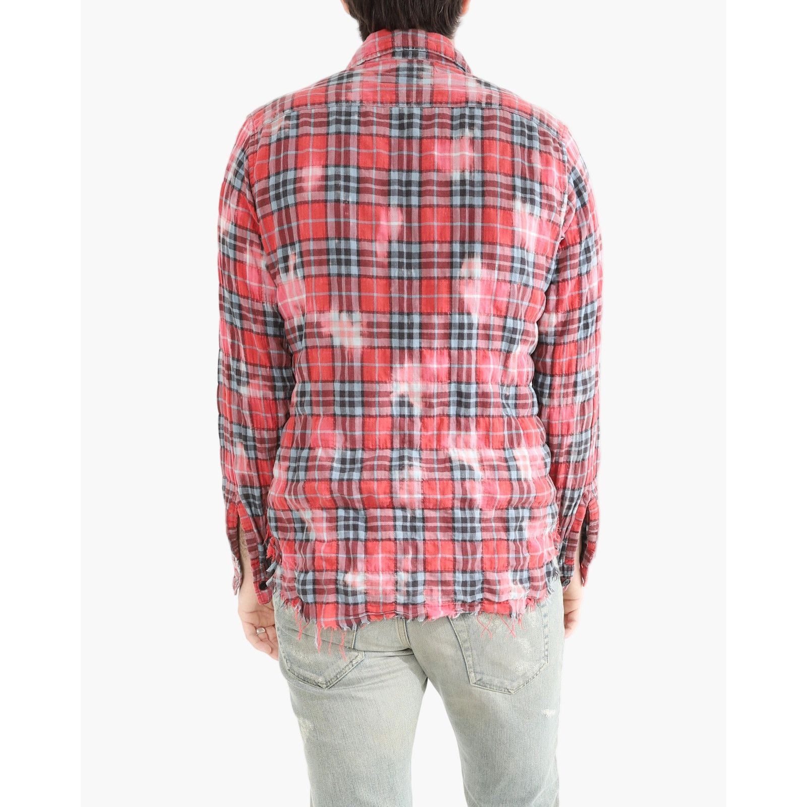 Saint Laurent Paris SS16 Distressed Flannel Shirt in Bleached Cotton Size US S / EU 44-46 / 1 - 7 Thumbnail