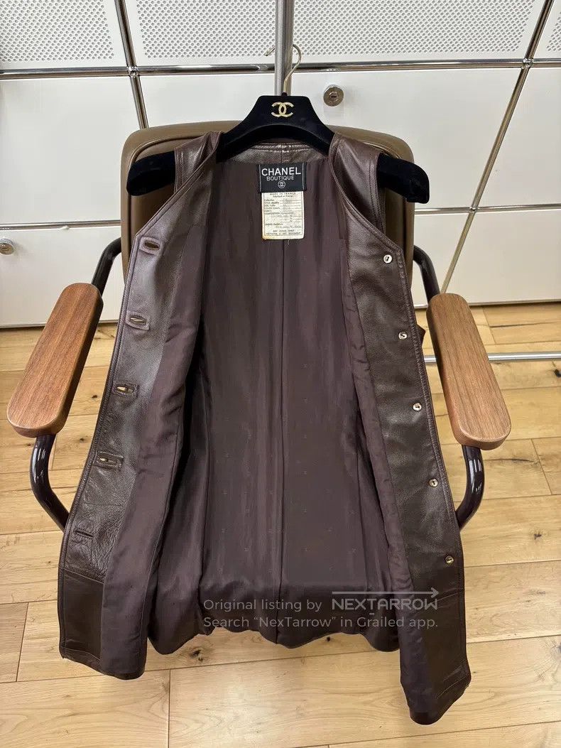 Chanel Chanel 94A Chocolate Brown Lambskin Sleeveless Dress Size M / US 6-8 / IT 42-44 - 6 Thumbnail