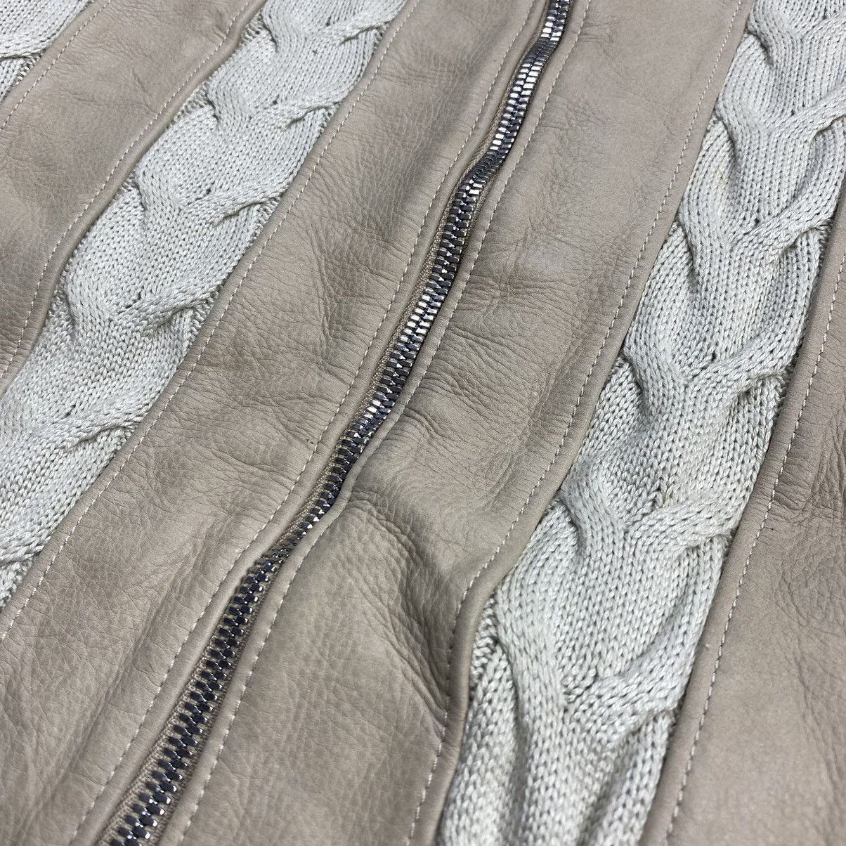 Y/Project Y/Project cable knit mix leather bomber jacket Size US M / EU 48-50 / 2 - 5 Thumbnail
