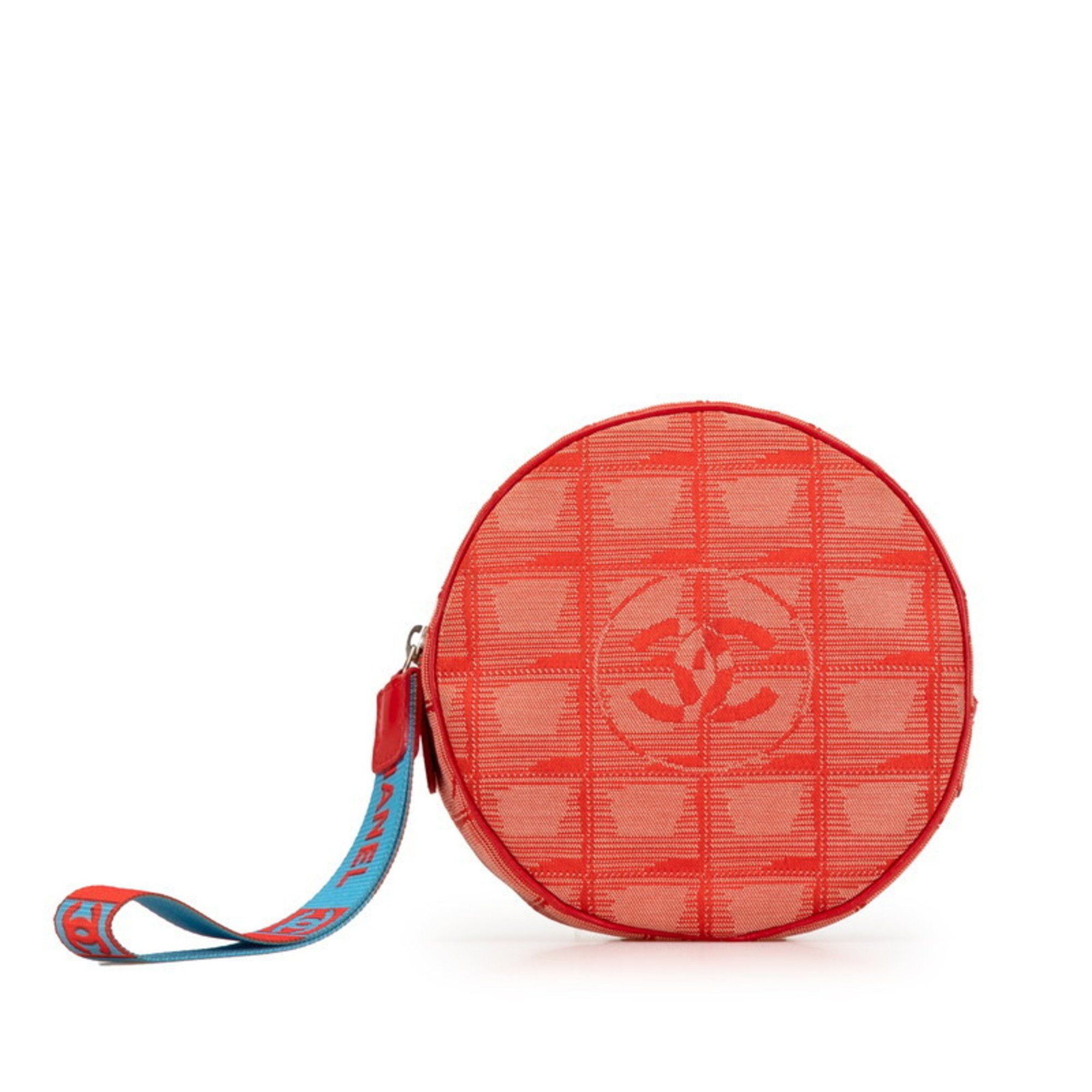 Chanel Chanel New Travel Line Coco Mark Pouch, Red Canvas, Women's, CHANEL Size ONE SIZE - 1 Thumbnail