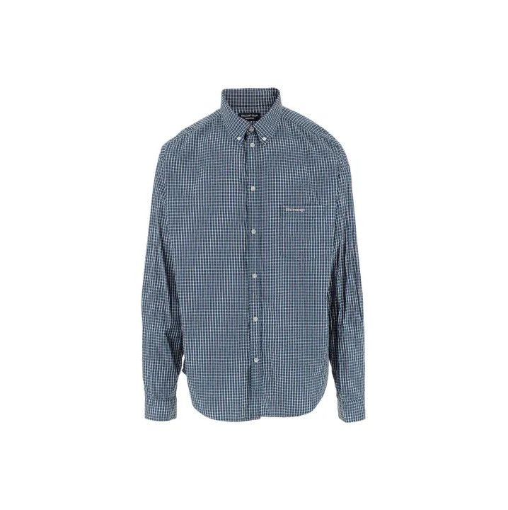 Balenciaga Balenciaga Blue Check Long Sleeve Button-Up Shirt Size US M / EU 48-50 / 2 - 1 Thumbnail