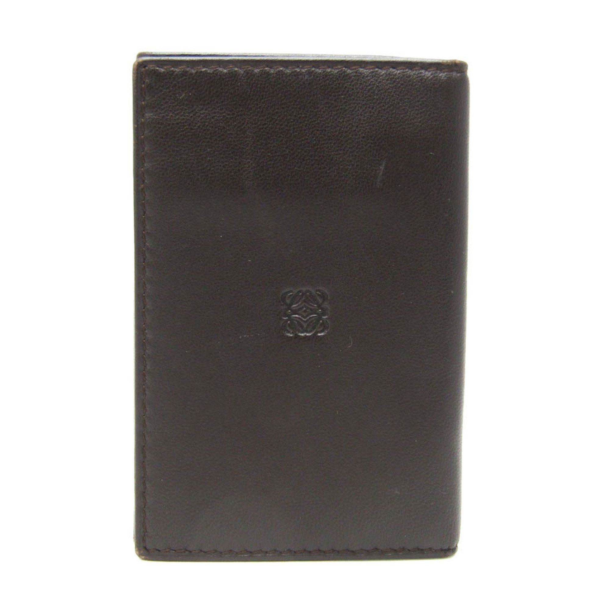 Loewe Loewe Leather Card Case Dark Brown Size ONE SIZE - 1 Thumbnail