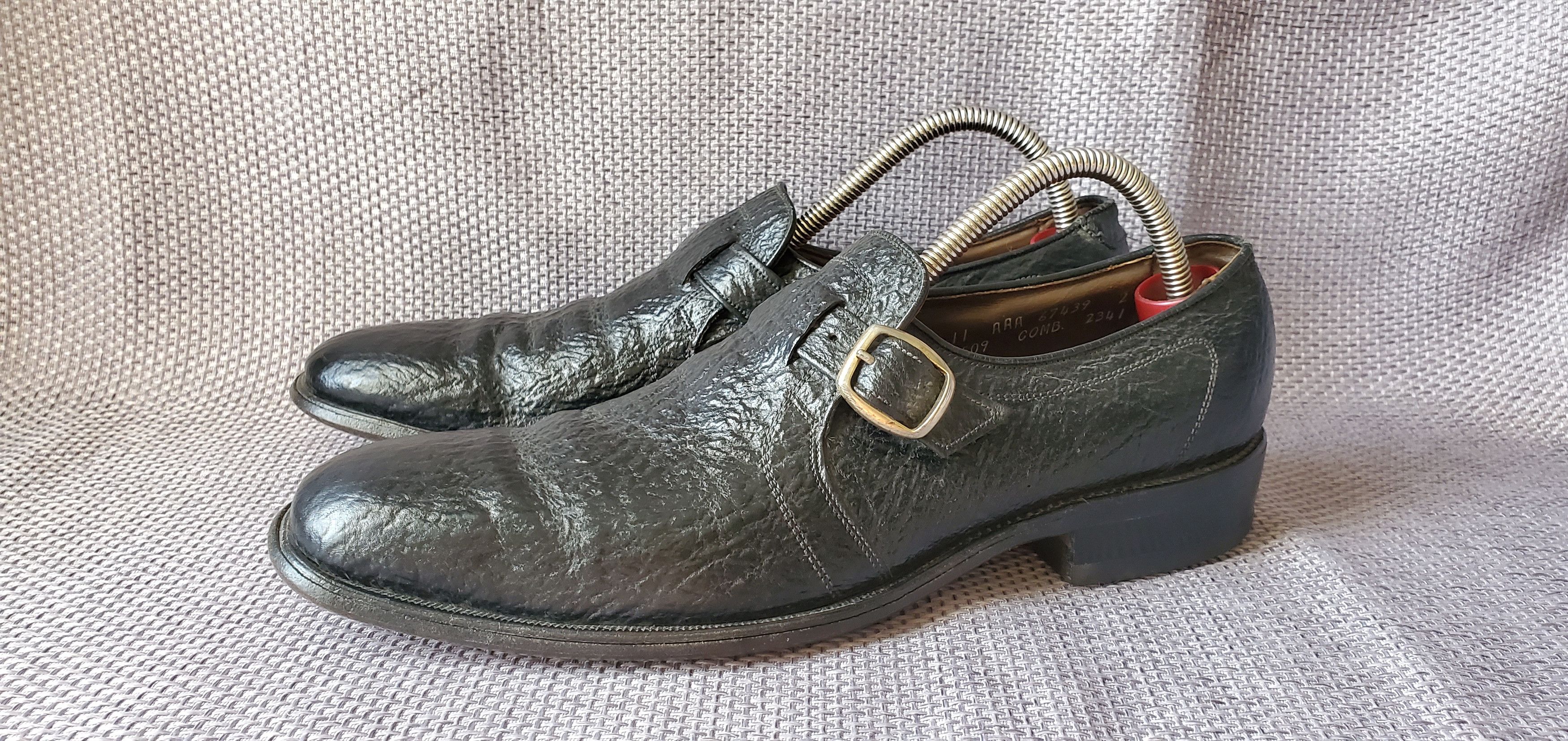 image of Allen Edmonds VTG Shark Leather Buckle Shoes in Black, Men's (Size 11)