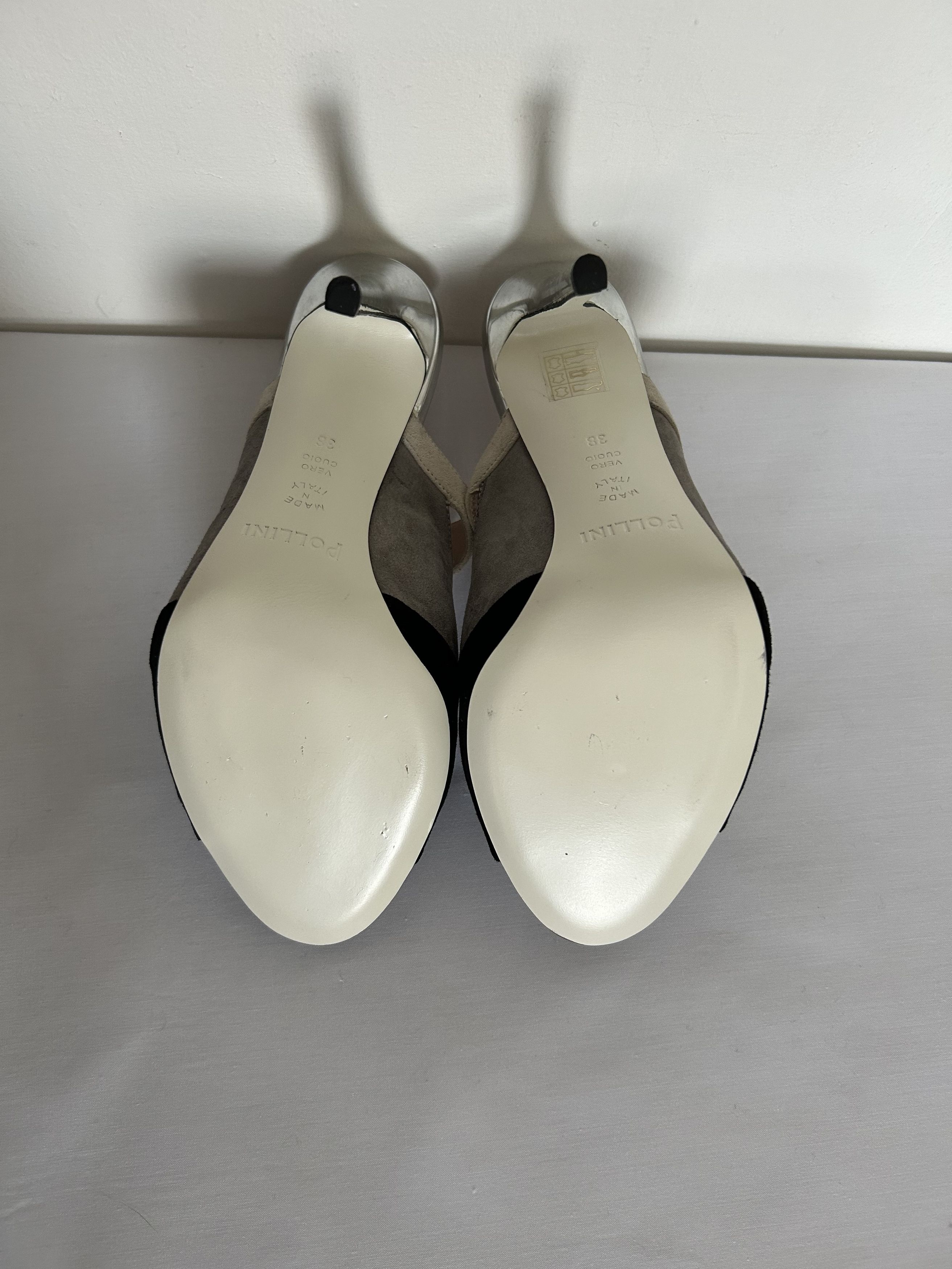 Pollini Pollini "SABOT" Colourblock Suede Heels Size US 6.5 / IT 36.5 - 9 Thumbnail