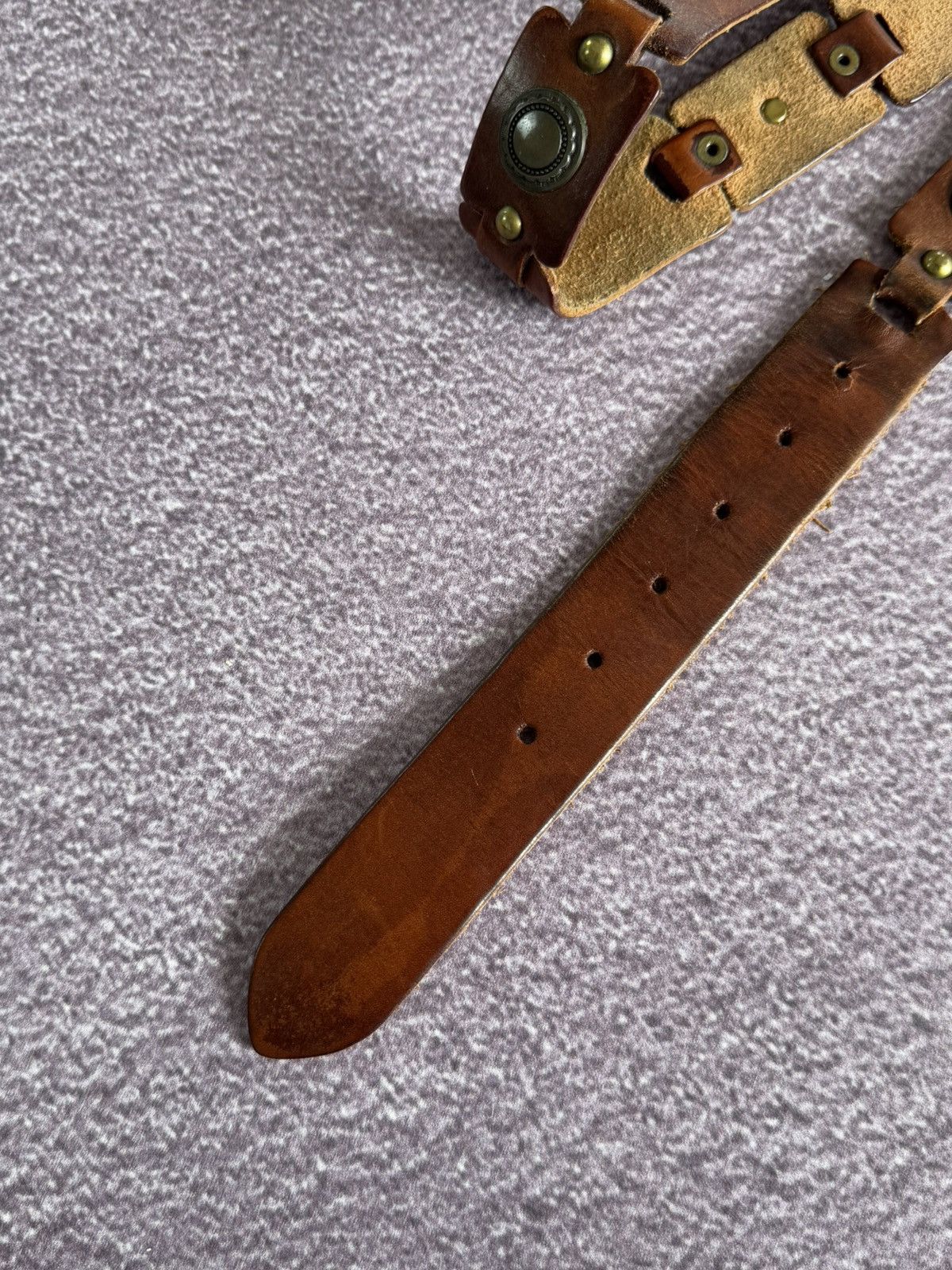 If Six Was Nine Vintage Brown Leather Glamour 00s Western Vibe Belt Size ONE SIZE - 4 Thumbnail