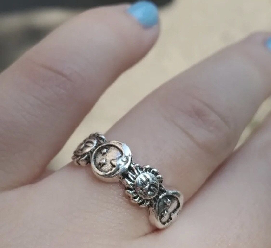 Jewelry 3 Pieces/ Set Moon Stars Adjustable Ring Size ONE SIZE - 8 Thumbnail
