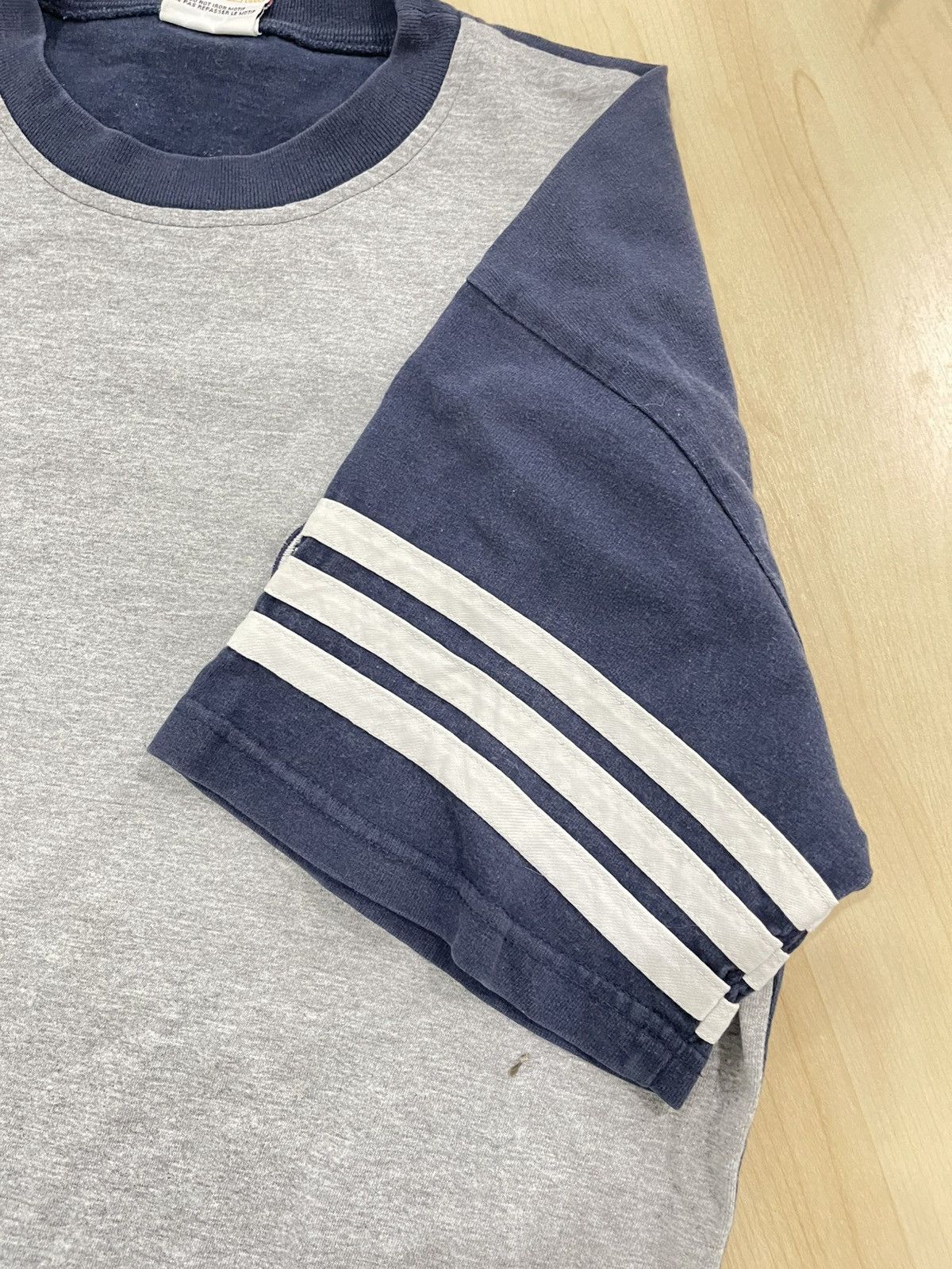 Adidas × Vintage Vintage 90s Adidas "The Brand with The 3 Stripes" Ringer Tee Size US L / EU 52-54 / 3 - 6 Thumbnail