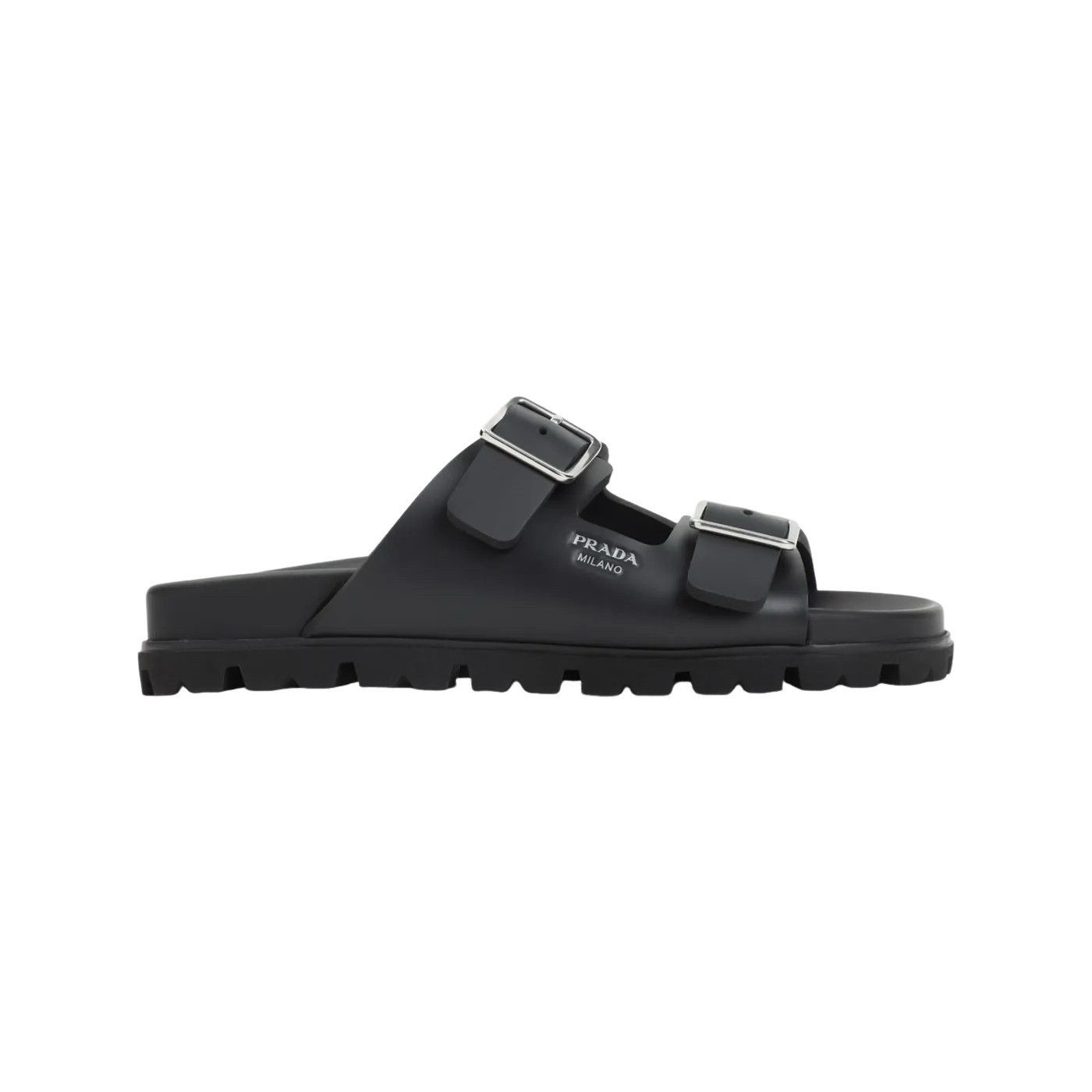 PRADA Black Rubber Strap Slides New & Authentic (Women's siz