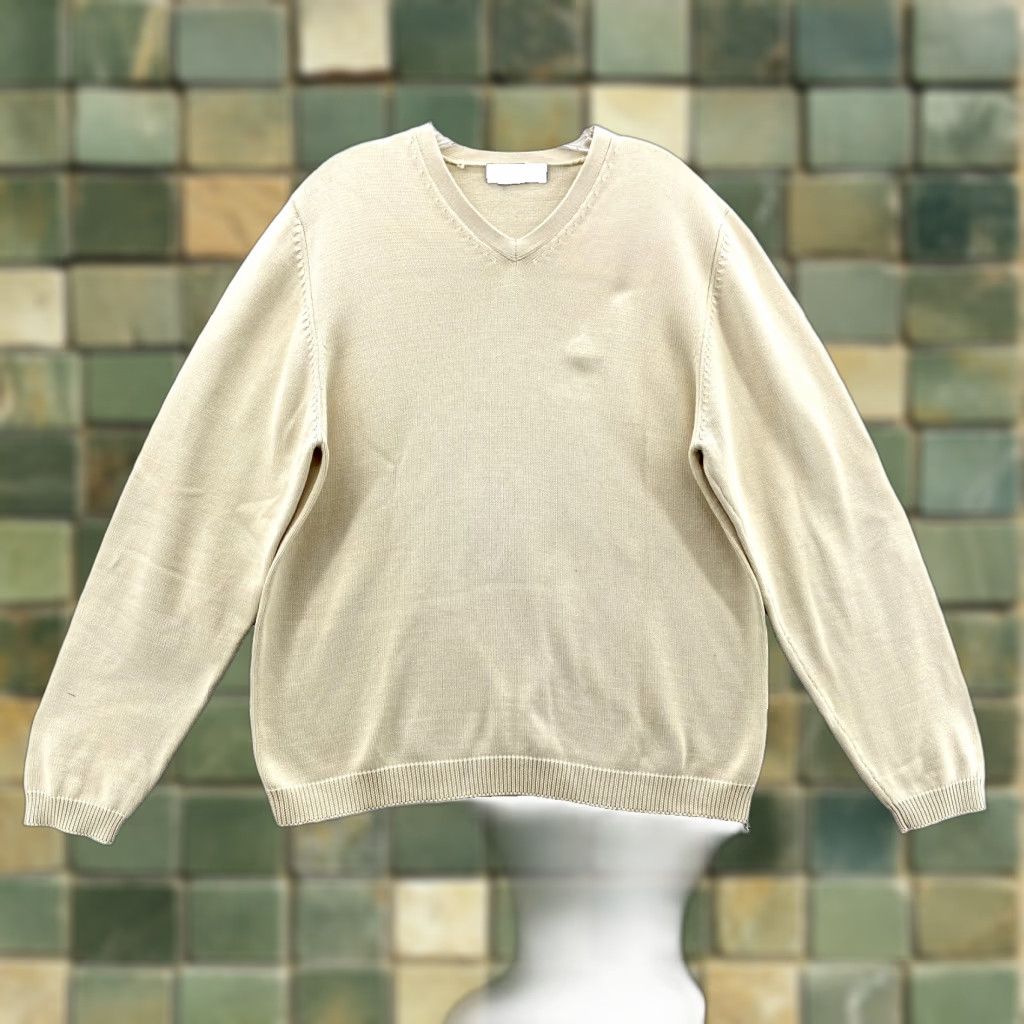 Brooks Brothers Brooks Brothers Sweater Mens Large Oversized Preppy Academia 90s Office Pullover Knit V-Neck Beige - Mens - Size L Size US L / EU 52-54 / 3 - 1 Thumbnail
