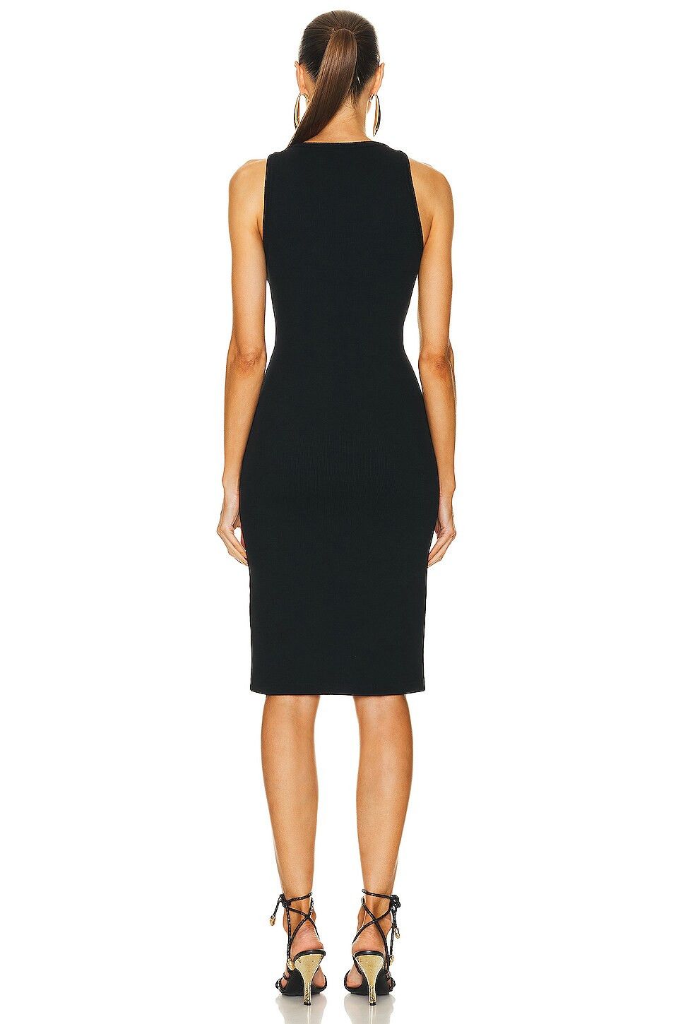 Bottega Veneta o1n1vont1225 Stretch Rib Cotton Dress in Black Size S / US 4 / IT 40 - 3 Thumbnail