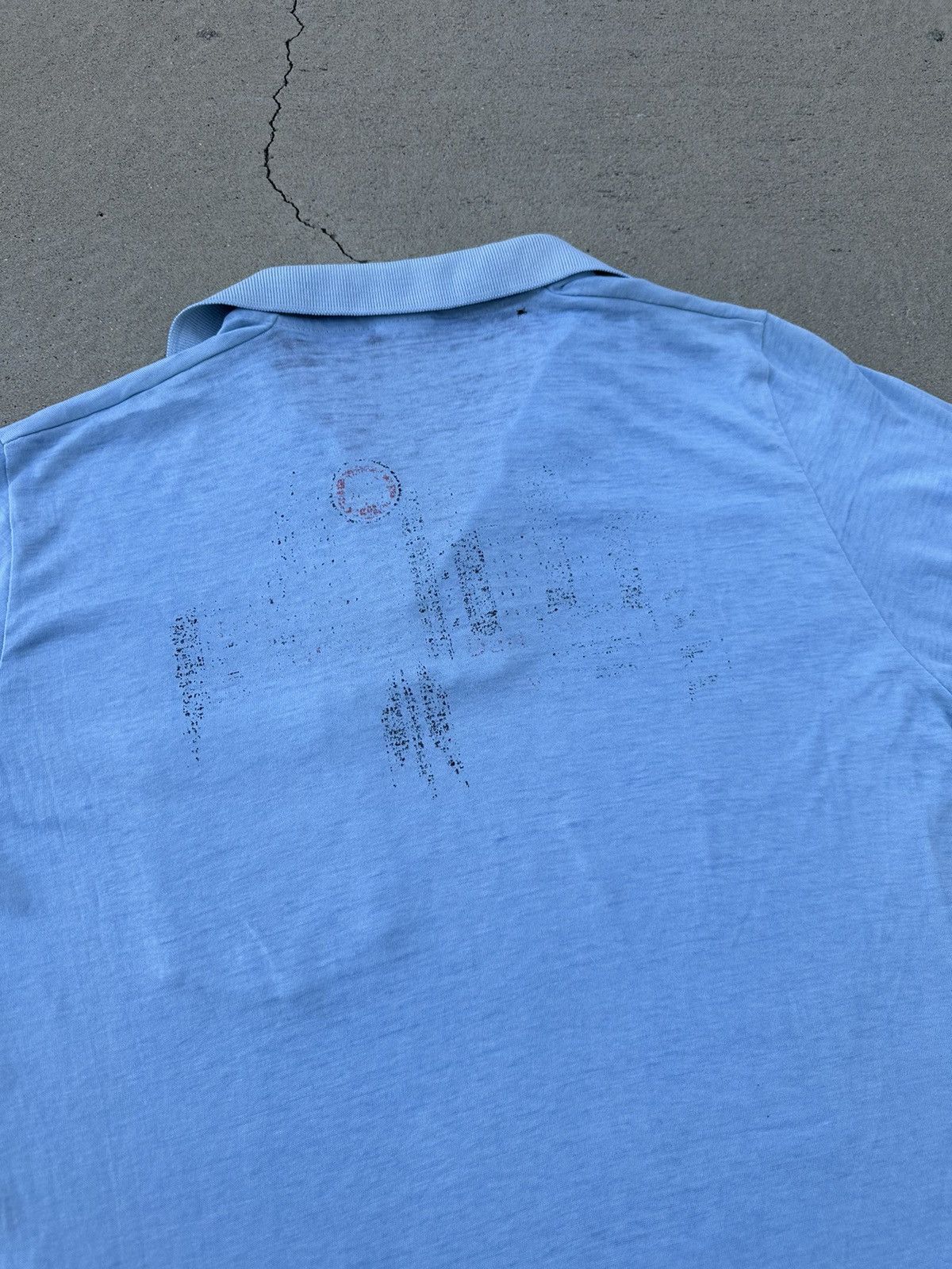 Vintage Soft & Thin Blue Pocket Polo w/ Darts Graphic Size US S / EU 44-46 / 1 - 4 Thumbnail