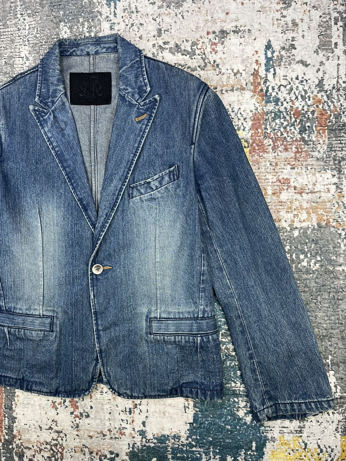 PPFM PPFM Distressed Denim Blazer Jackets Size US M / EU 48-50 / 2 - 3 Thumbnail