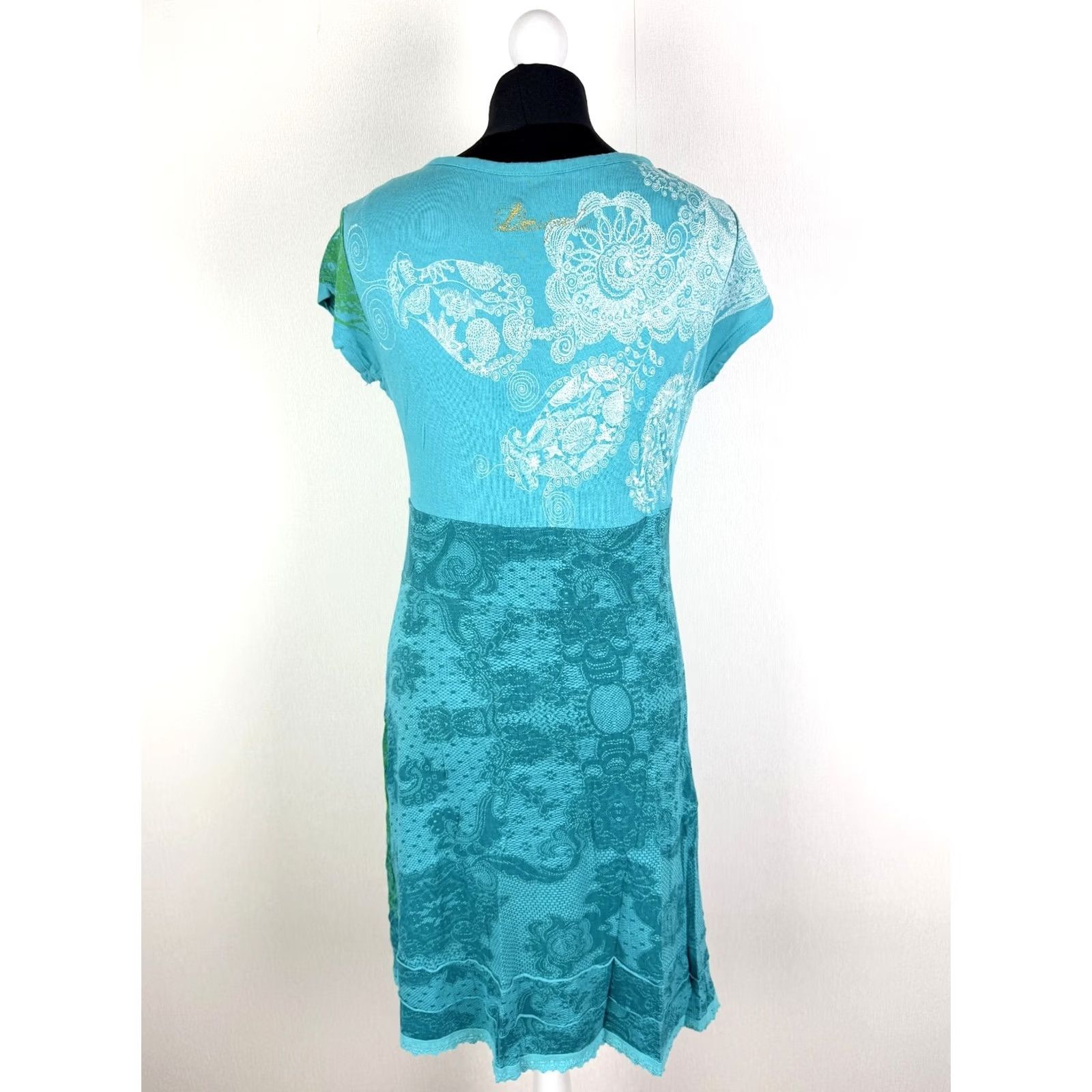 Desigual Desigual Dress XL Womens A-Line Knee Length Blue XS? Size XL / US 12-14 / IT 48-50 - 3 Thumbnail