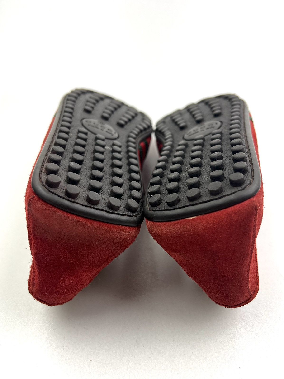 Gucci GUCCI Loafers Drivers Leather Shoes Web Stripe Red Men's Size US 8.5 / EU 41-42 - 10 Thumbnail