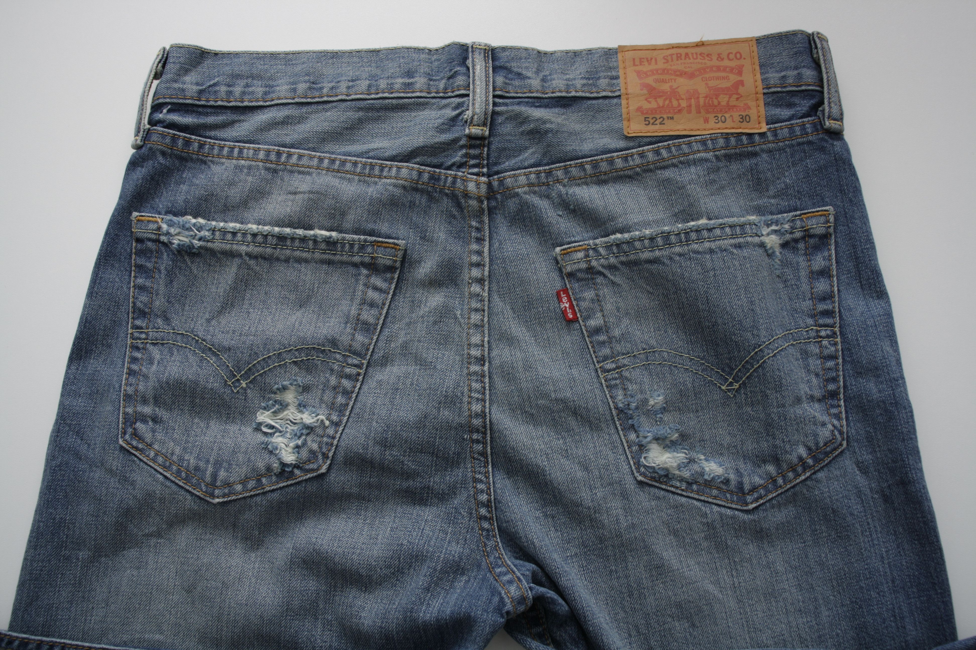 Levi's Distressed Levi’s 522 Mens 30W 30L Size US 30 / EU 46 - 8 Thumbnail