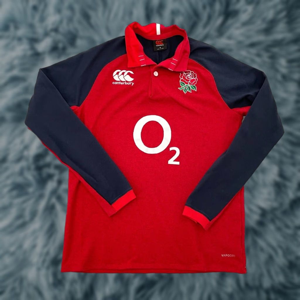 Vintage England Rugby Shirt Adult Small Red Polo Long Sleeve Canterbury Rose O2 Mens S Size US S / EU 44-46 / 1 - 1 Thumbnail