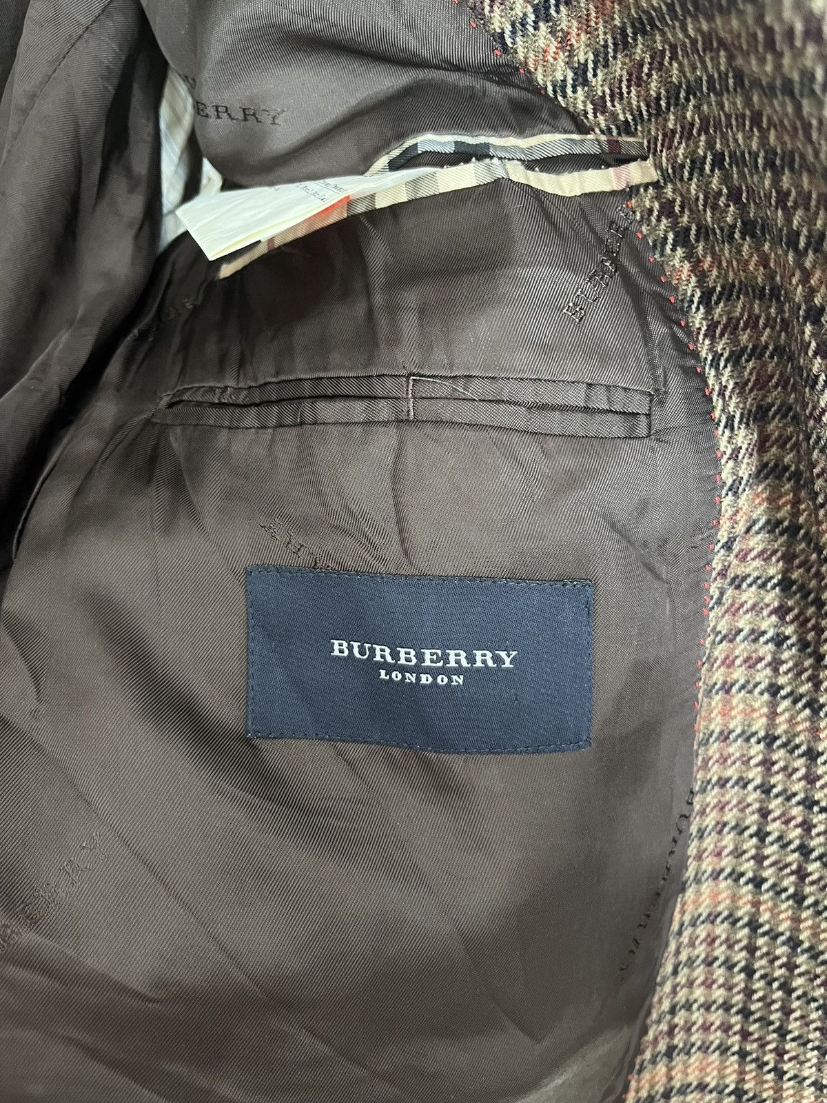 Burberry Rare!! Vintage Burberry London Checkered Wool blazer SZ 25 Size 44R - 8 Thumbnail