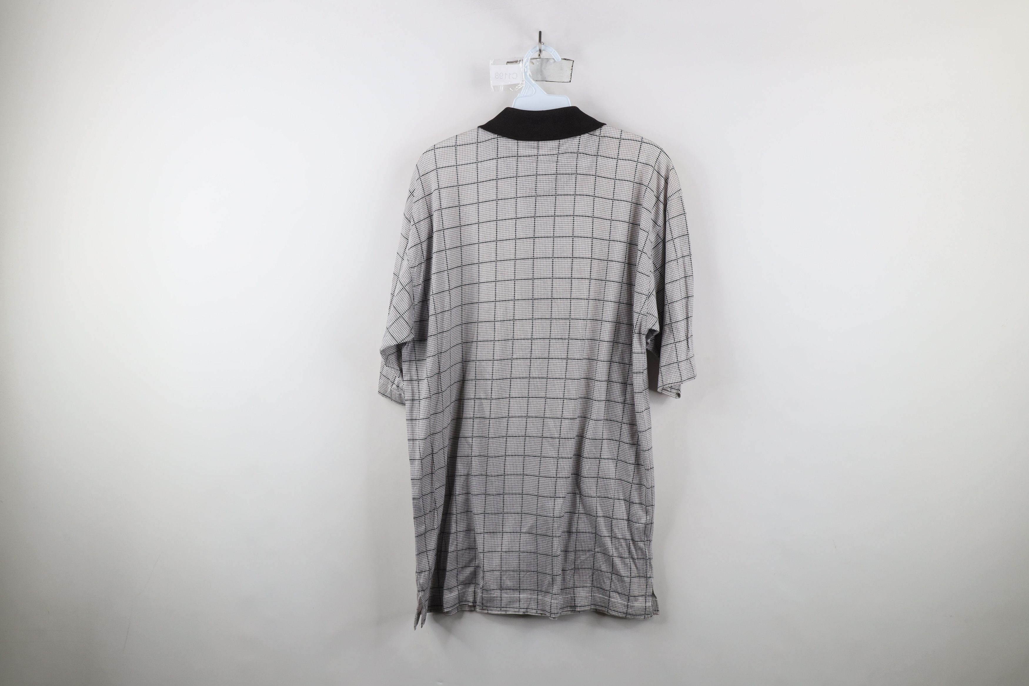 Vintage Vintage 90s Streetwear Houndstooth Plaid Collared Polo Shirt Size US S / EU 44-46 / 1 - 10 Thumbnail