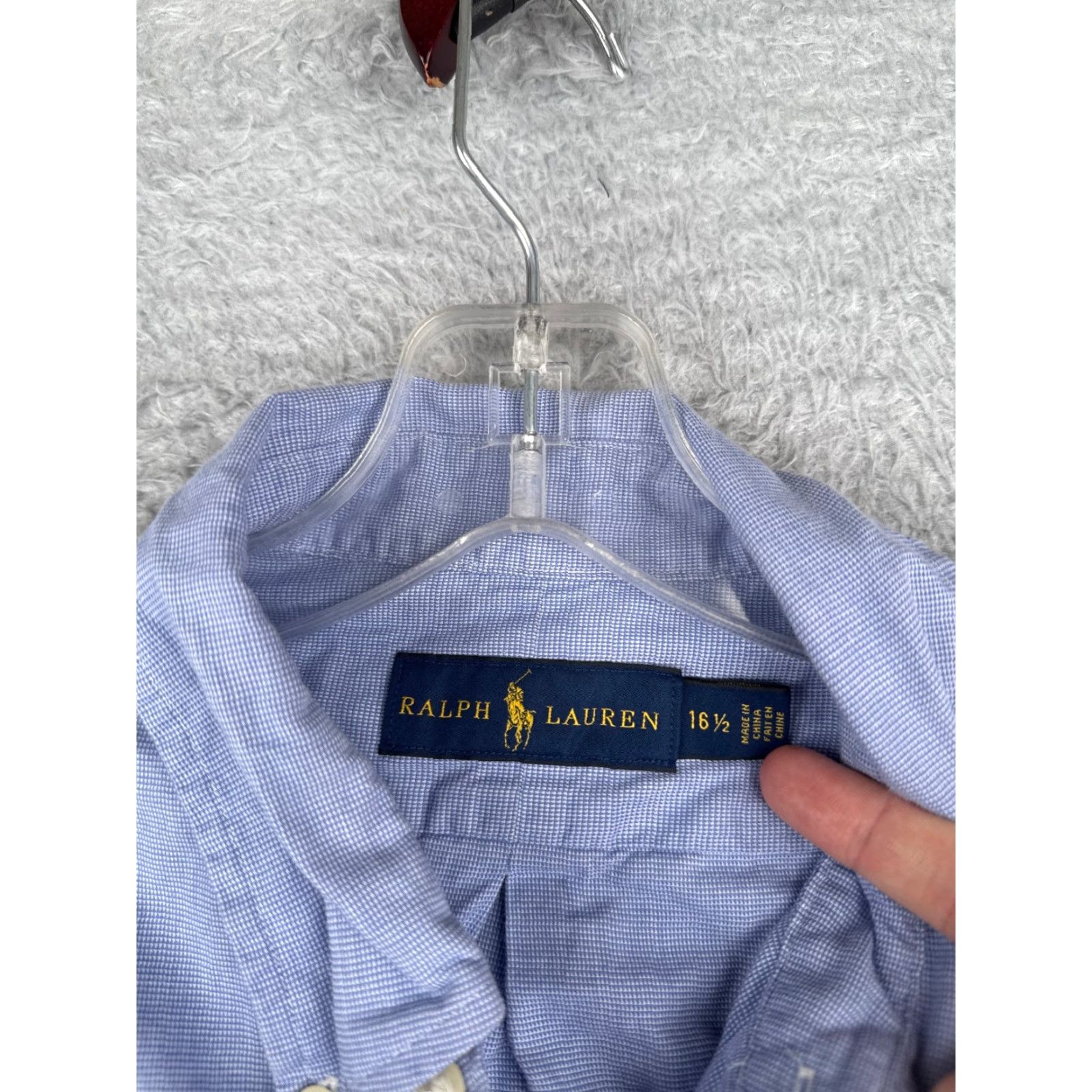 Polo Ralph Lauren Polo Ralph Lauren Shirt Men 16.5 Blue Button-Up 100% Cotton Long Sleeve Mens Size US L / EU 52-54 / 3 - 7 Thumbnail