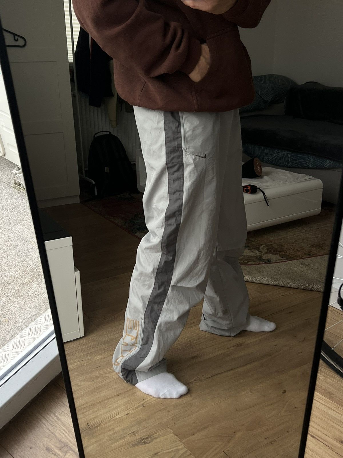00’s NIKE BAGGY Y2K TRACK PANTS SWOOSH SPELLOUT LOGO