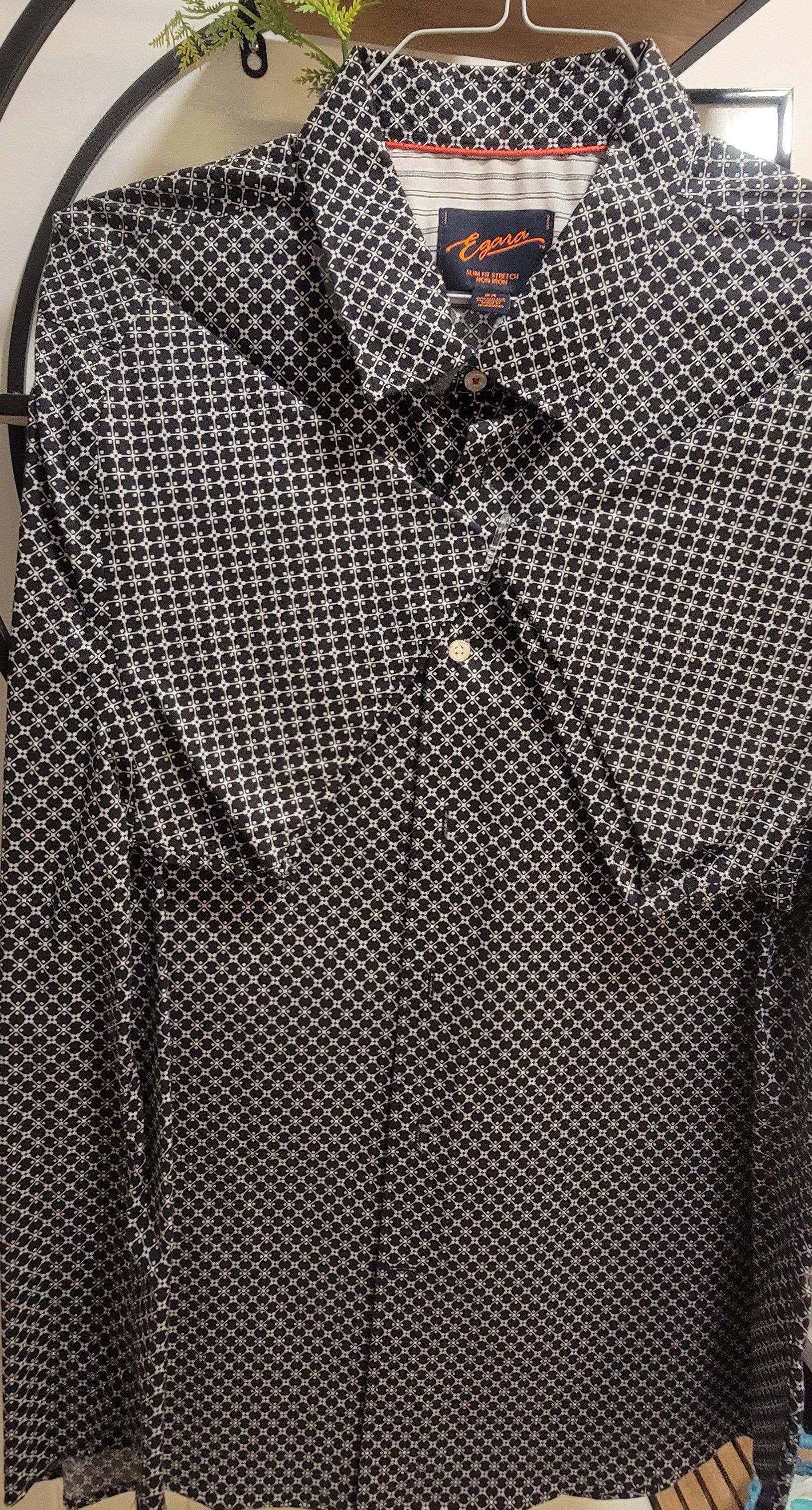 Egara Egara Black & White Geometric Lattice Shirt Size US XXL / EU 58 / 5 - 1 Preview