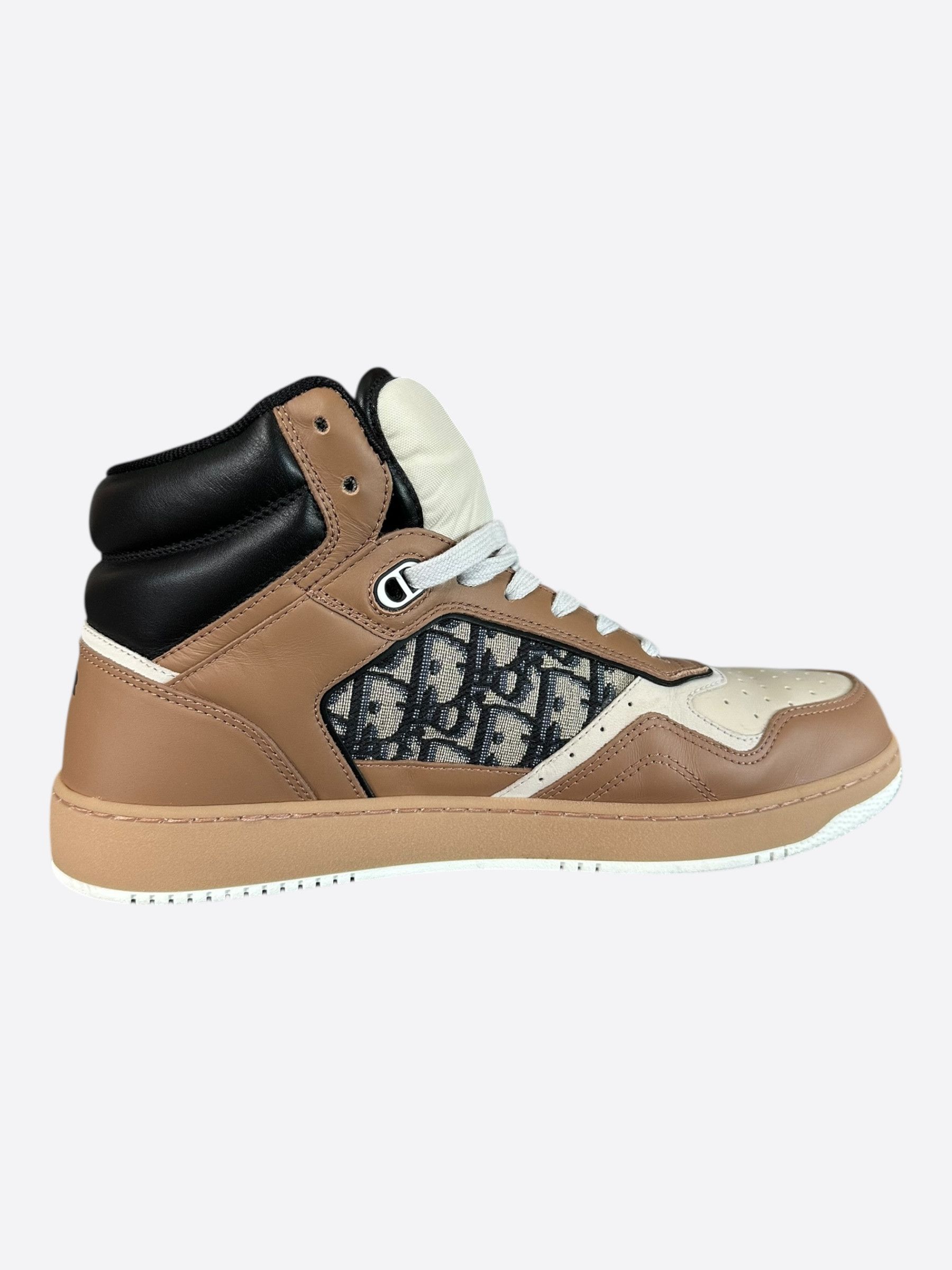 Dior Dior Brown & White Oblique B27 High Top Sneakers Size US 10 / EU 43 - 5 Thumbnail