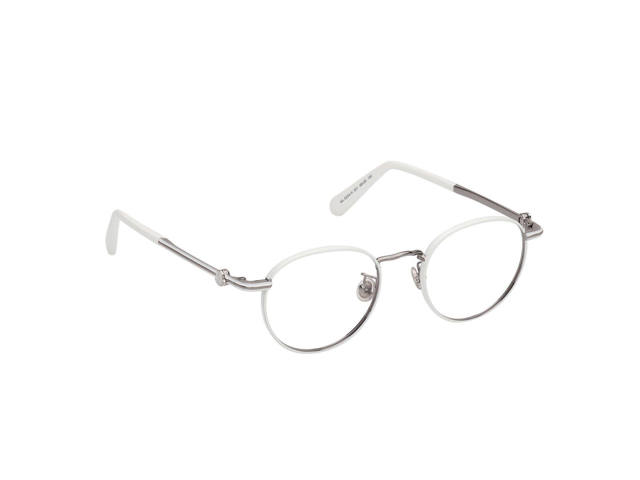 Moncler o1y0225 Size : OS / 48 mm Eyeglass Frame in White/Silver Size ONE SIZE - 8 Thumbnail