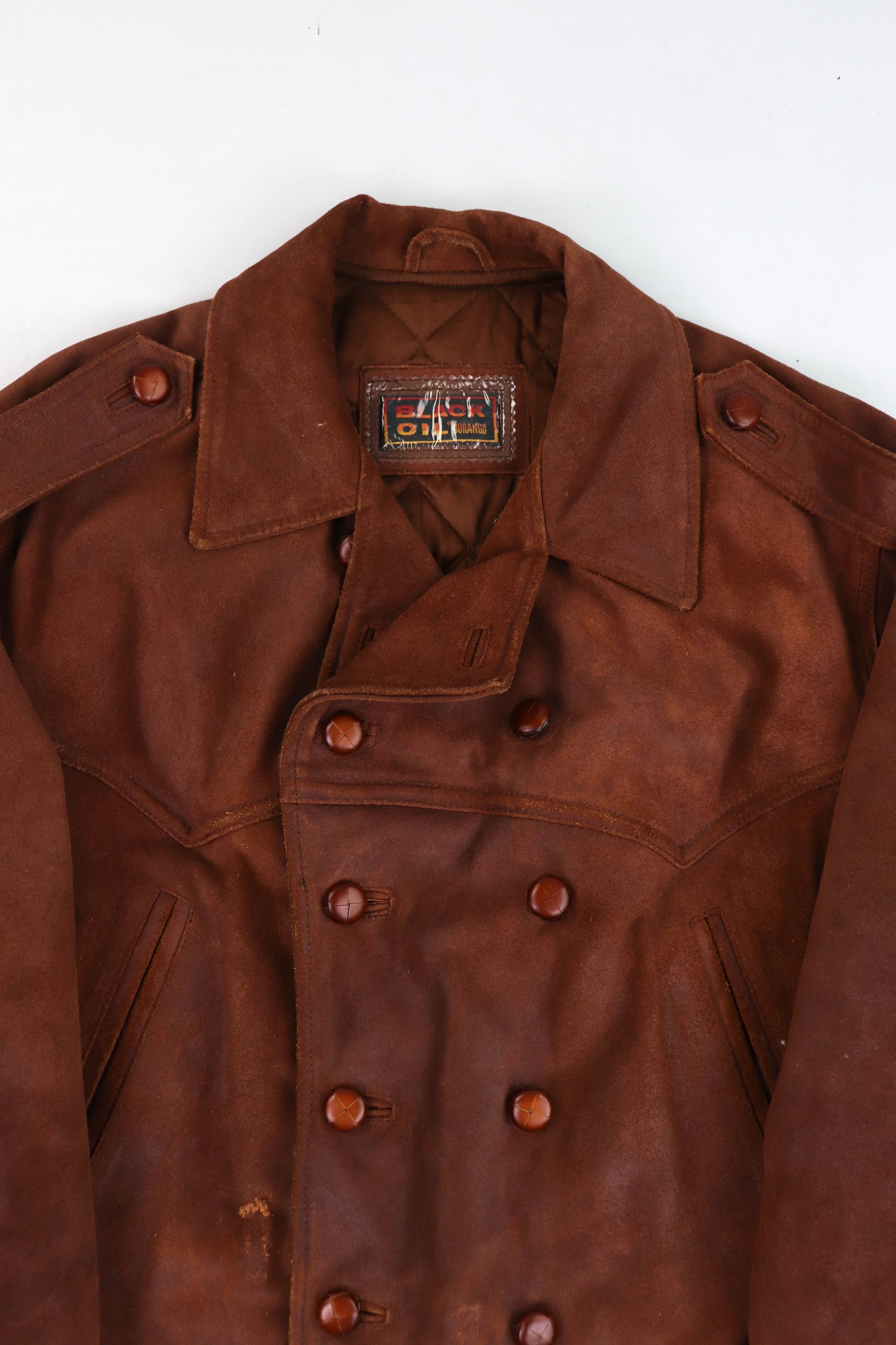 Vintage Vintage Tan Suede Leather Western Double Breast Crop Jacket Size US L / EU 52-54 / 3 - 4 Thumbnail