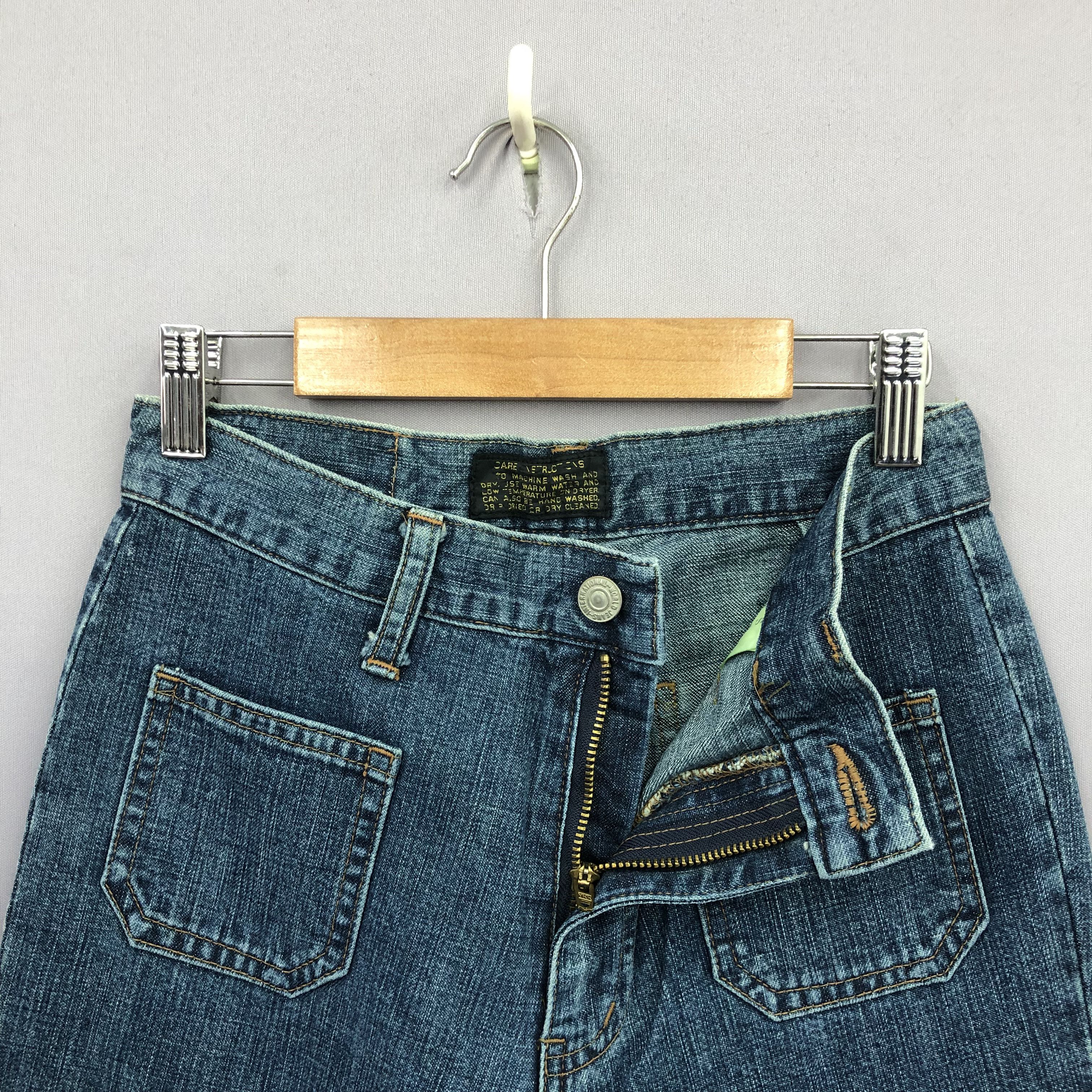 Japanese Brand Vintage NWT 90s Studio D'Artisan Bush Pants Flare Blue Jeans Size 26" / US 2 / IT 38 - 5 Thumbnail