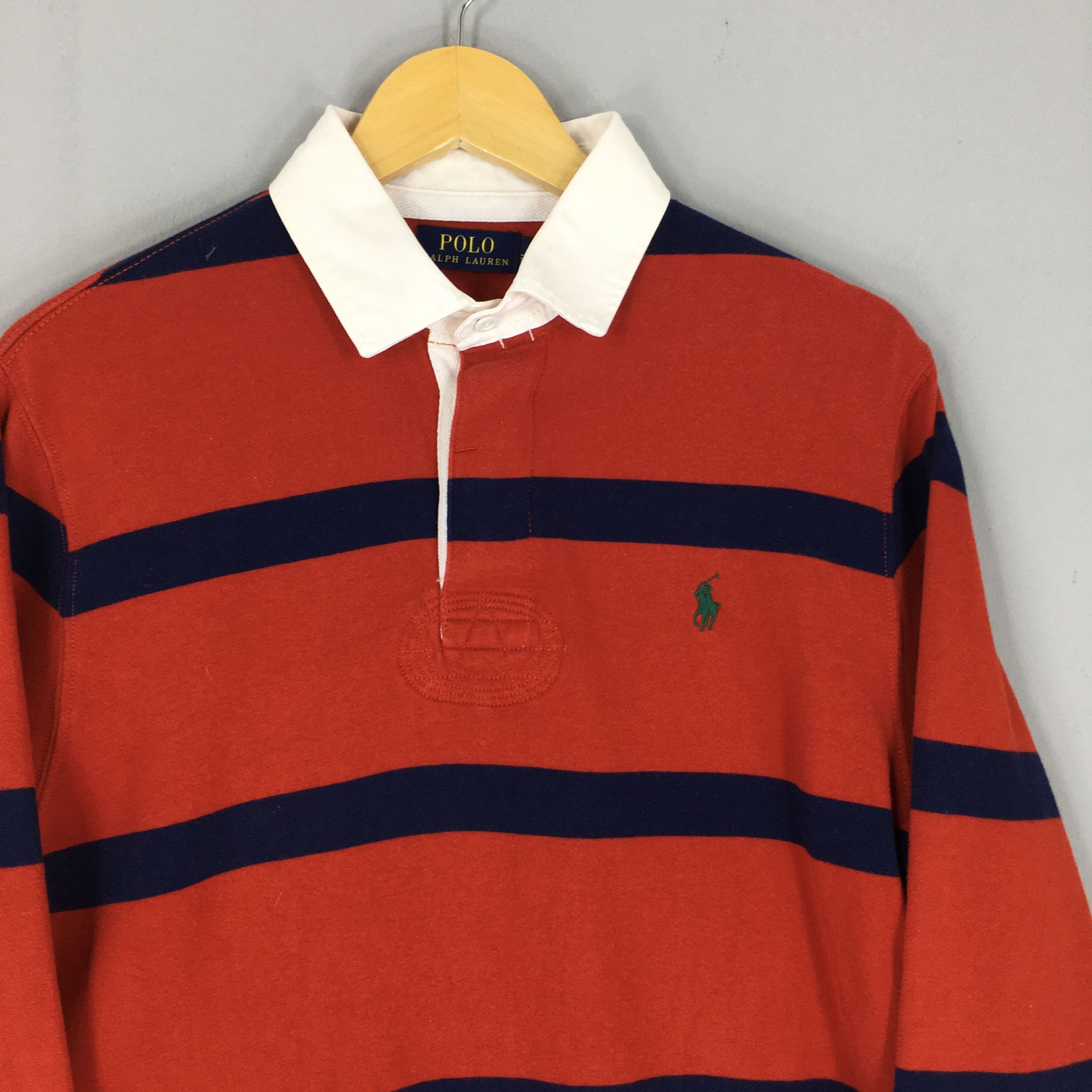 Polo Ralph Lauren Vintage Polo Ralph Lauren Striped Rugby Shirt Medium Size US M / EU 48-50 / 2 - 2 Thumbnail