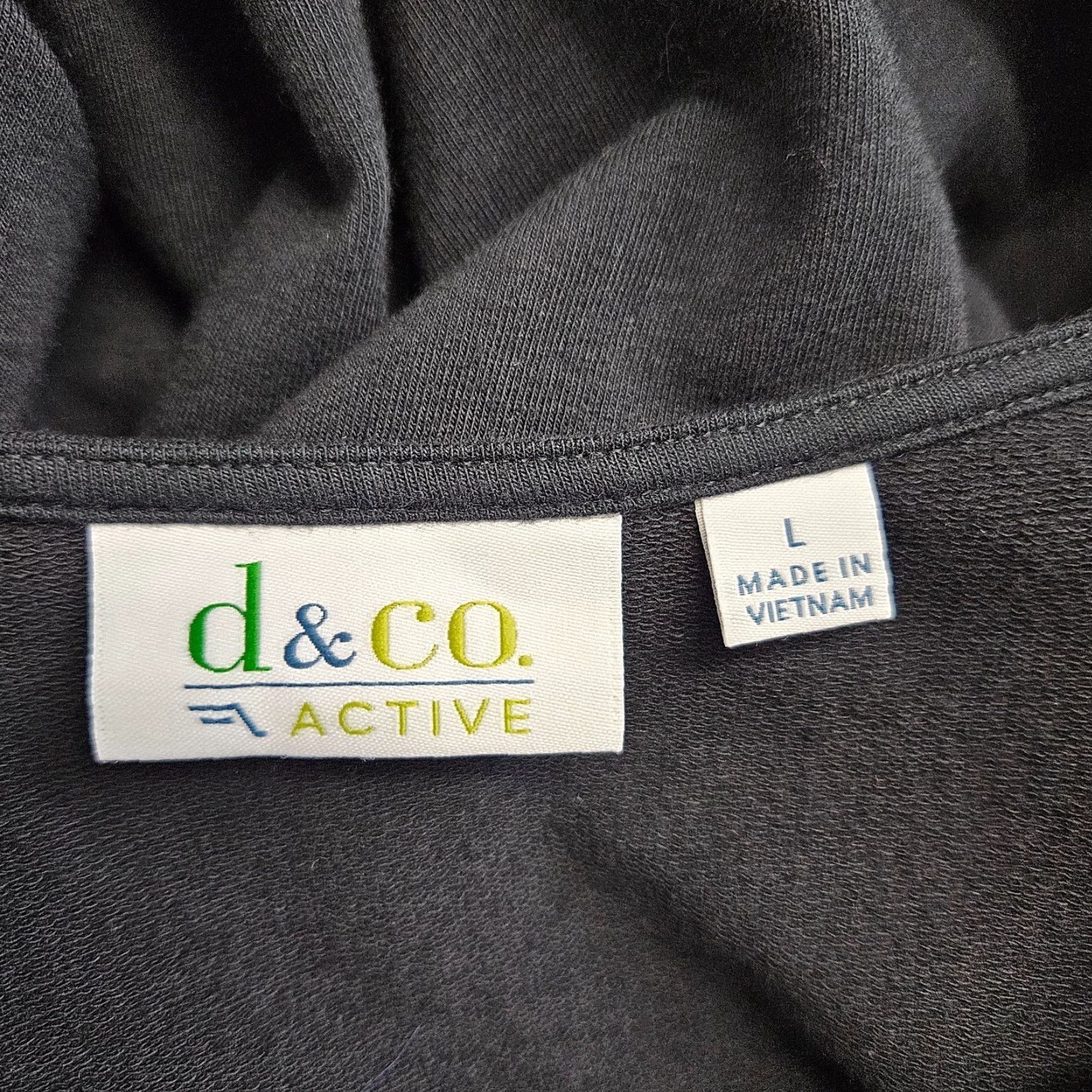 Vintage D&Co Active Womens Dress Large Solid Black Pockets Cotton Blend Scoop Neck Shift Dress Size L / US 10 / IT 46 - 5 Thumbnail