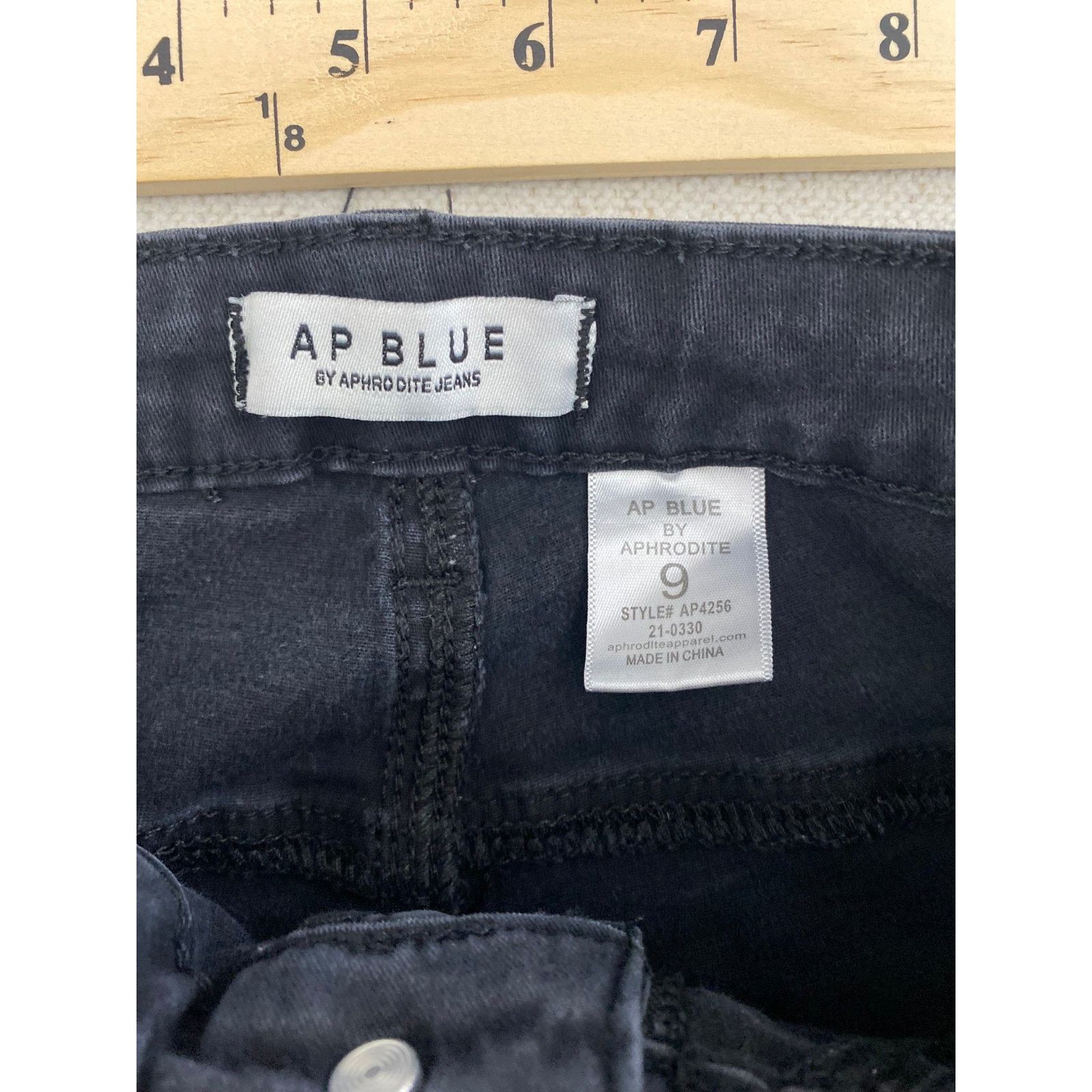 Other AP Blue by Aphrodite Jeans Womens 9 Black Denim Skinny Slim Size 22" - 7 Thumbnail