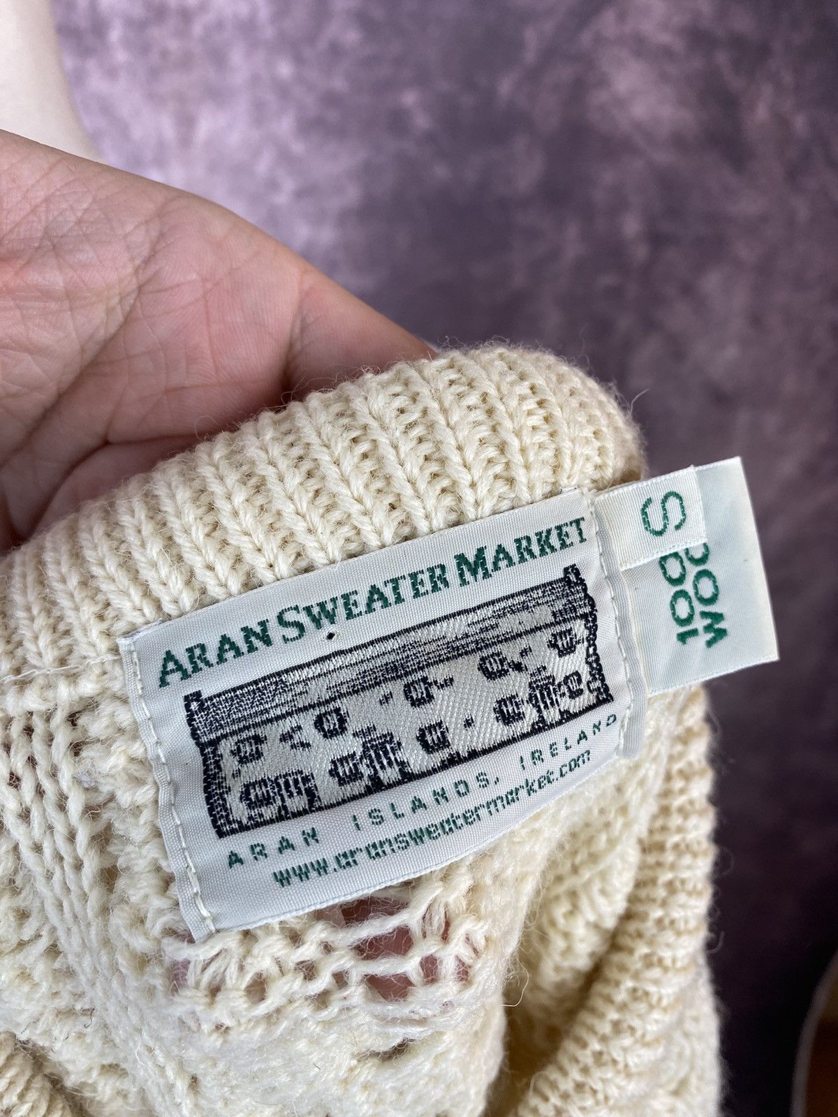 Aran Crafts Aran Crafts Irish Wool Cable Knit Fisherman Sweater Size: S Size US S / EU 44-46 / 1 - 4 Thumbnail